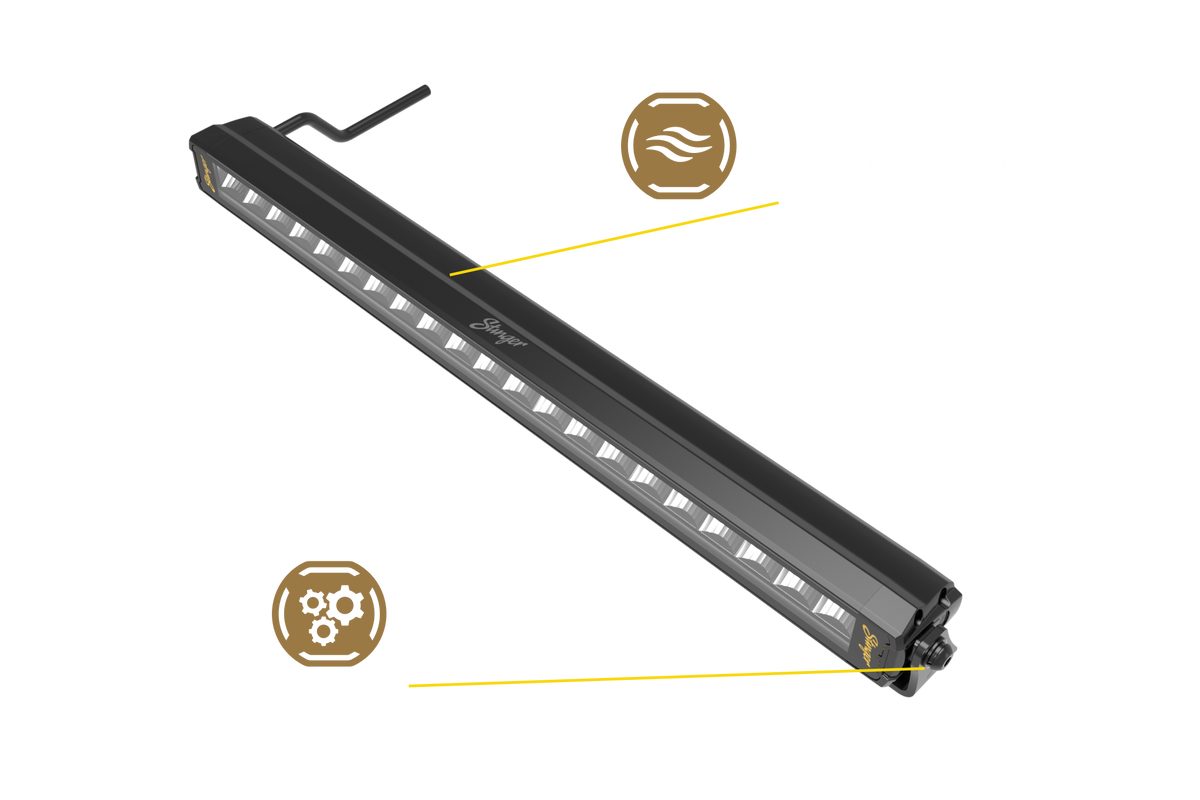 HEXCORE Universal 20" Straight LED Light Bar, Flood Beam with Amber & White Position Light | STL20LB