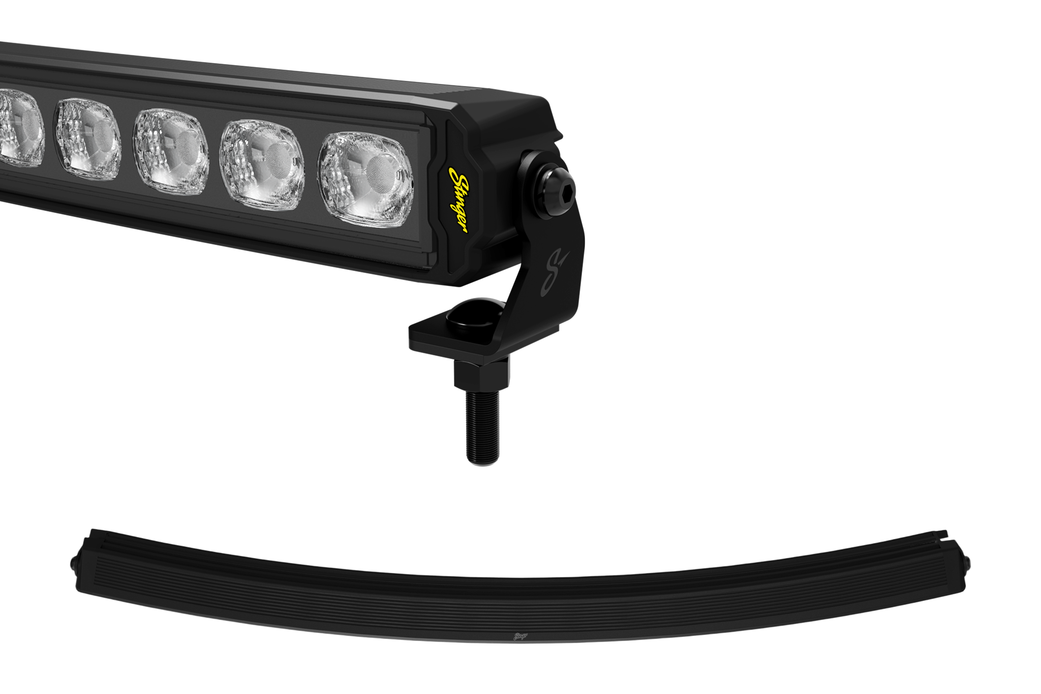 Stinger curved LED light bar with mounting bracket