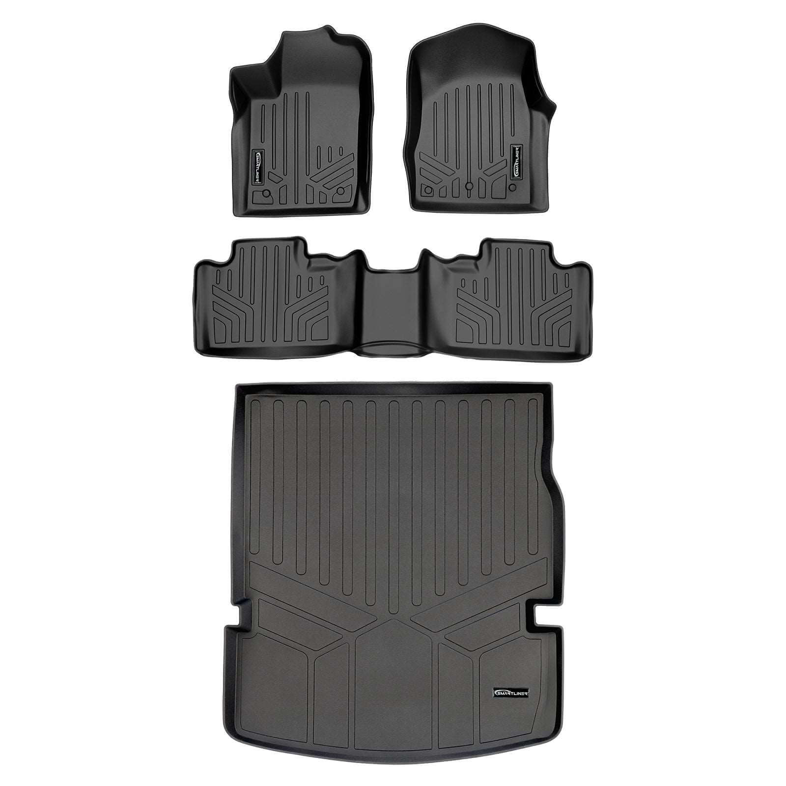 Smart Trim™ Floor Liners For 13-16 Durango with 1st Row Dual Floor Hooks & 2nd Row Bucket Seats