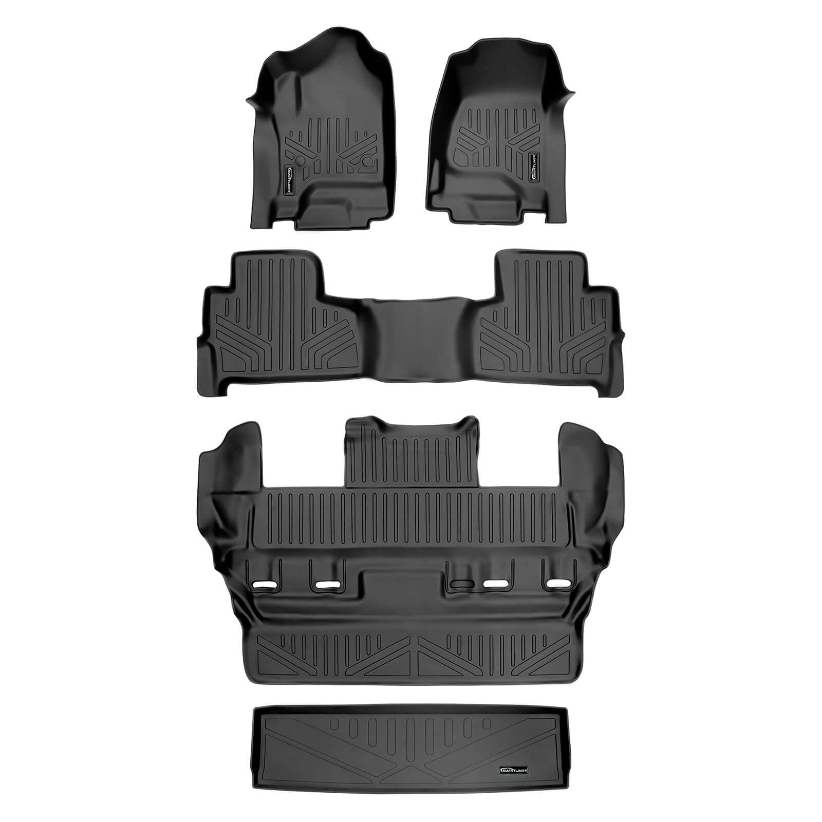 Smart Trim™ Floor Liners For 2015-2020 Chevrolet Tahoe / GMC Yukon (2nd Row Bucket)