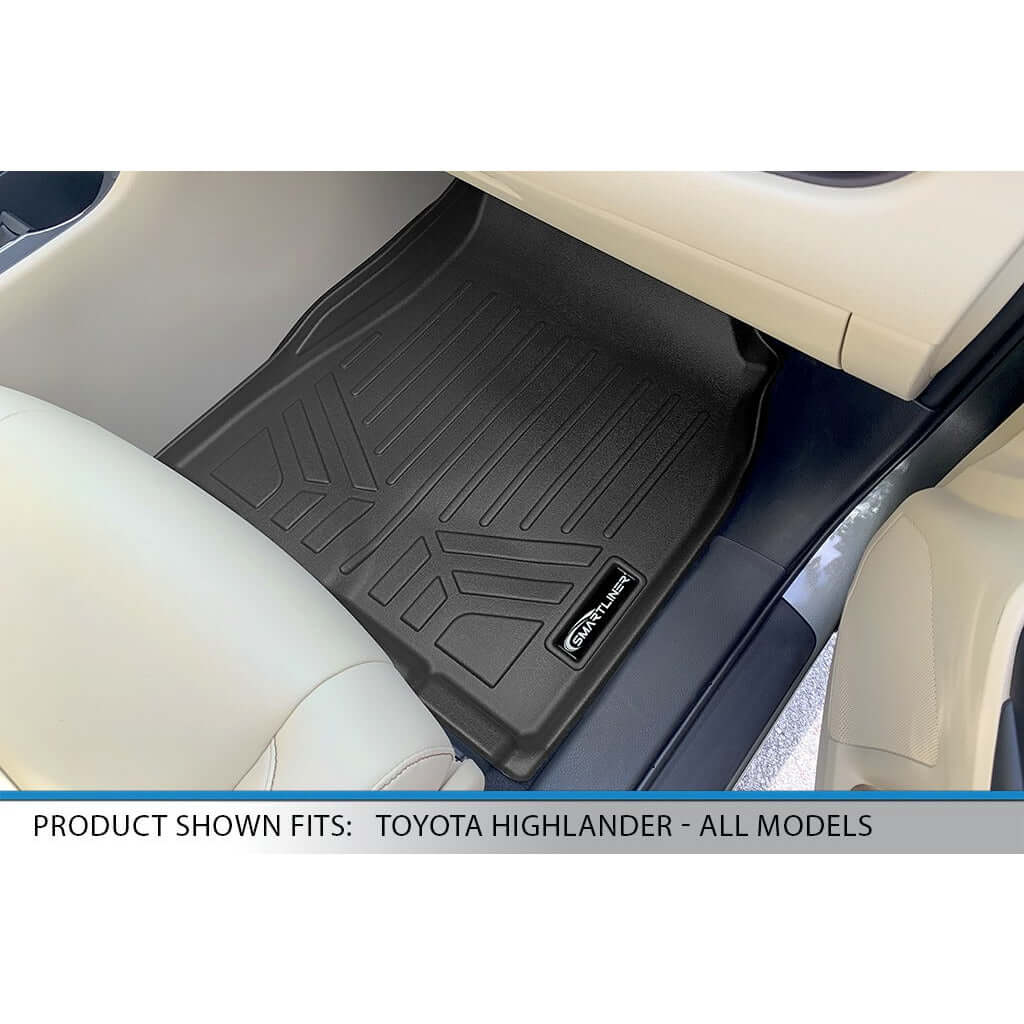 SMARTLINER Custom Fit Floor Liners For 2014-2019 Toyota Highlander with 2nd Row Bucket Seats (No Hybrid Models)
