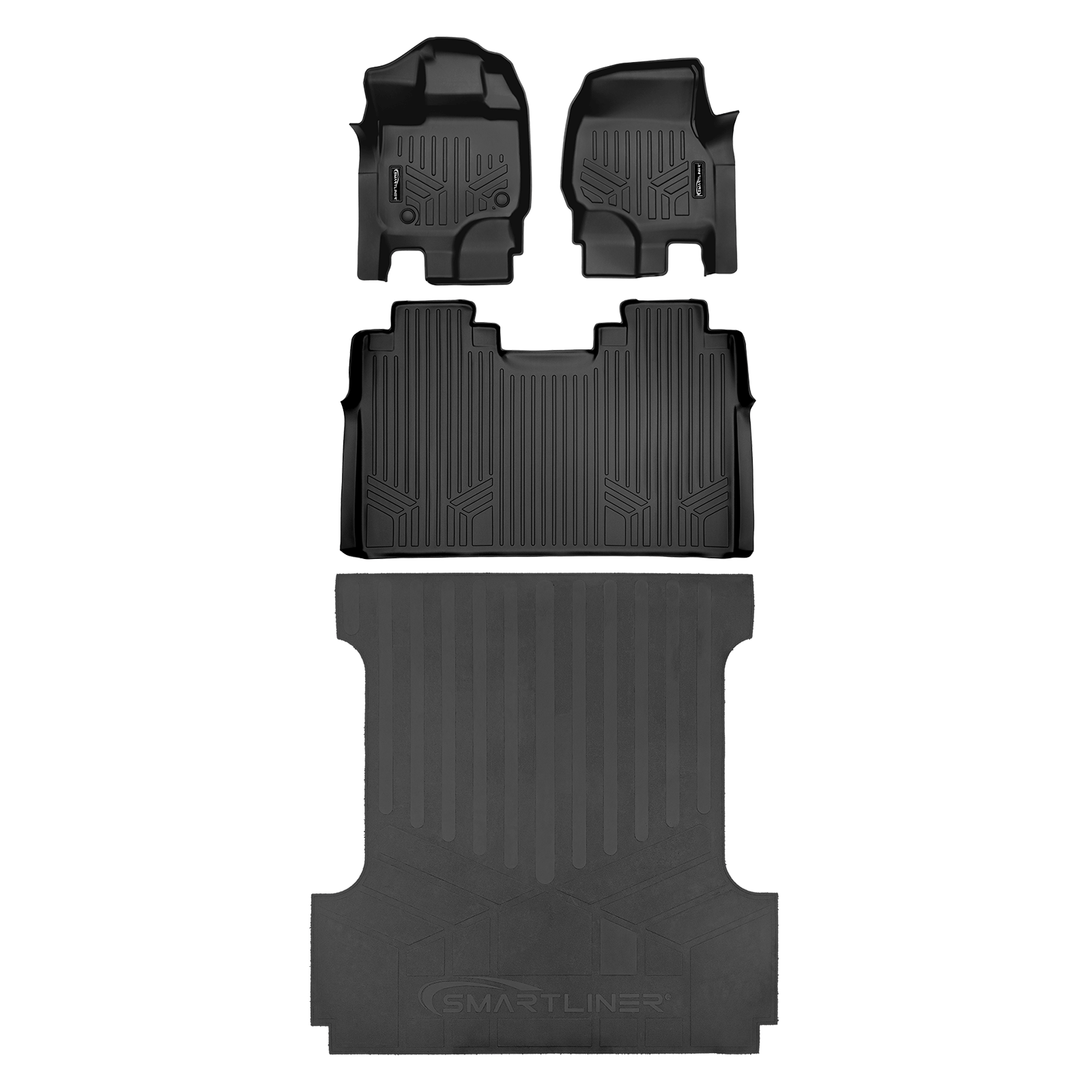 SMARTLINER Floor Liners for 2022-2025 Ford F-150 Lightning 2nd Row Bench seat without under seat fold-flat storage