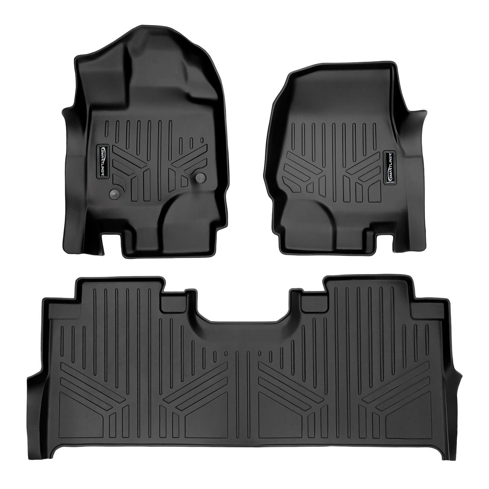 SmartCoverage™ Floor Liners For 2022-2025 Ford F-150 Lightning (1st Row Bucket) & OEM 2nd Row Under Seat Storage