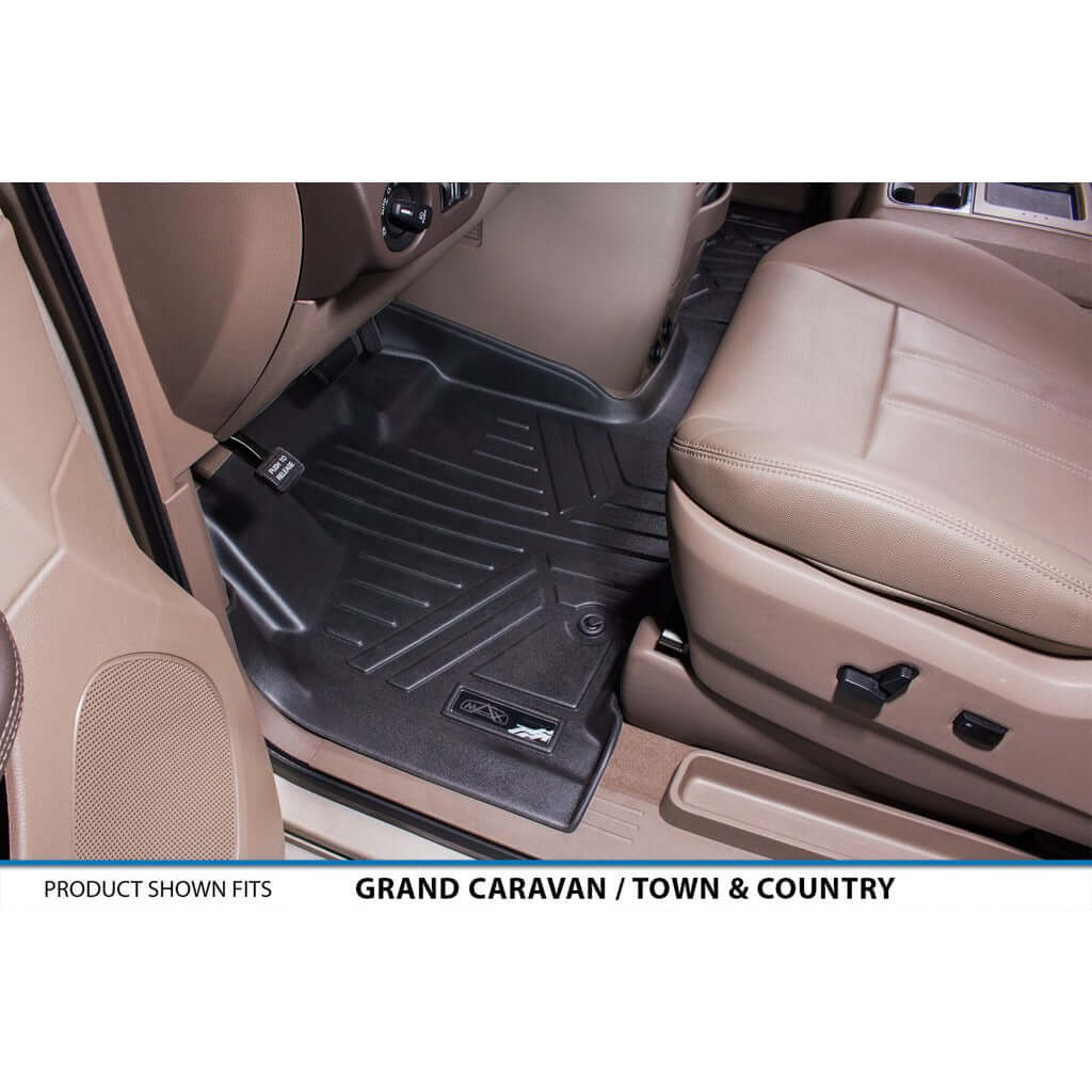 Smart Trim™ Floor Liners For 2013-2020 Dodge Grand Caravan (2nd Row Bucket) and no Super Console