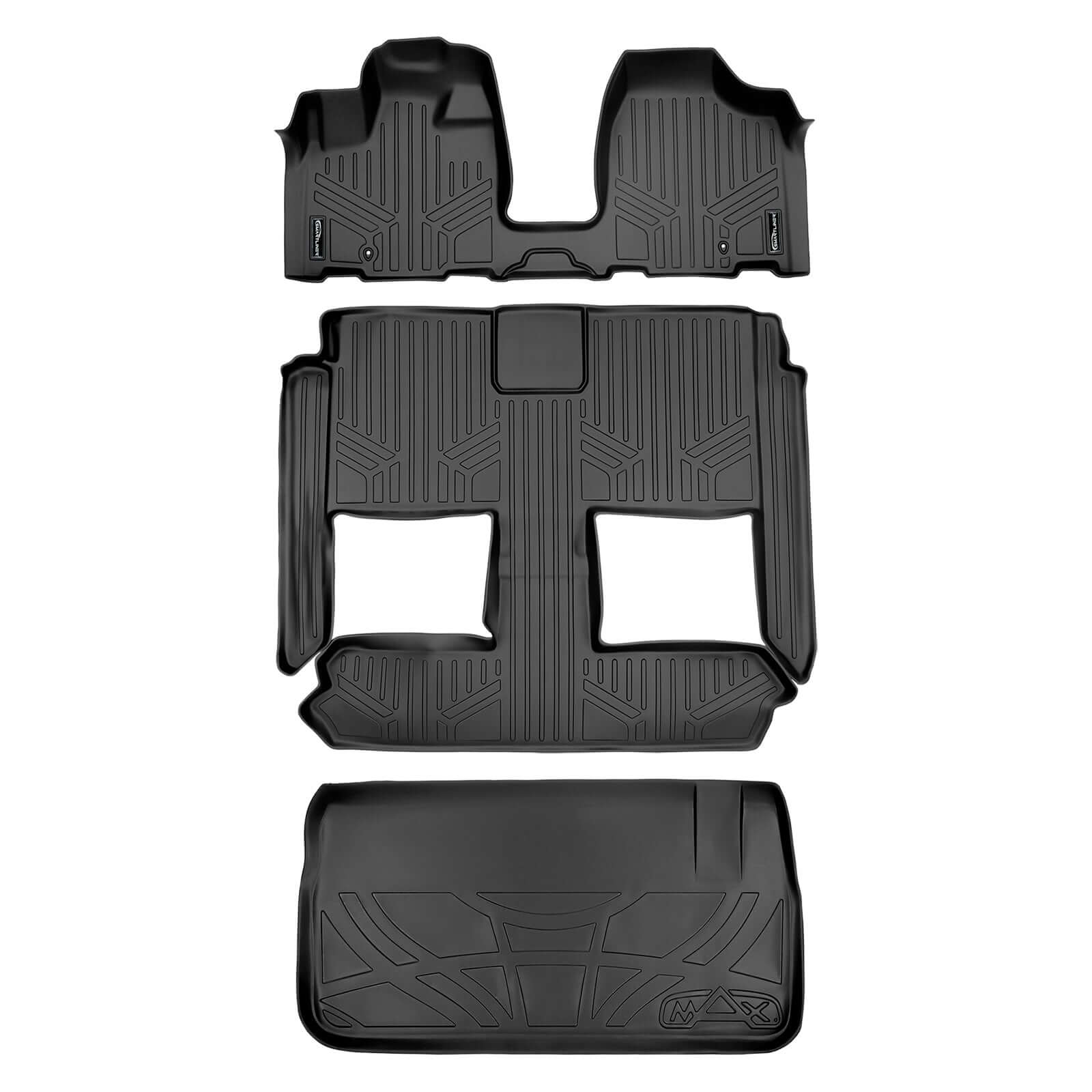 Smart Trim™ Floor Liners For 2013-2020 Dodge Grand Caravan (2nd Row Bucket) and no Super Console