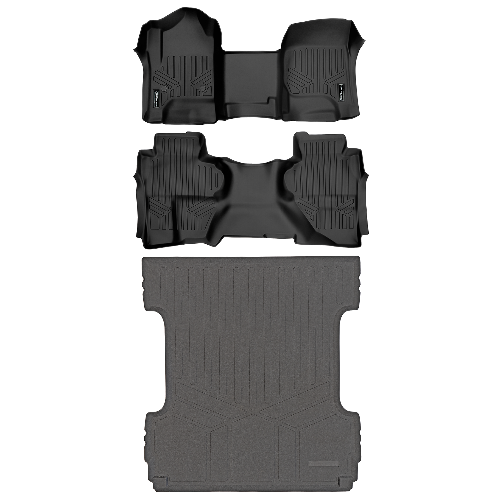SMARTLINER Floor Liners for Double Cab 2014-2018 Silverado/Sierra 1500 - 2015-2021 2500/3500 HD