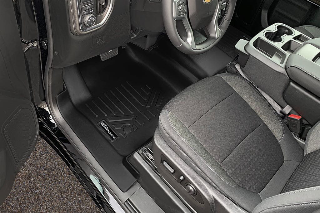 SMARTLINER Custom Fit Floor Liners For 2019-2026 Chevrolet Silverado 1500 Double Cab with Carpet Flooring and 1st Row Bench Seat and OTH Coverage (with 2nd Row Under Seat Storage)