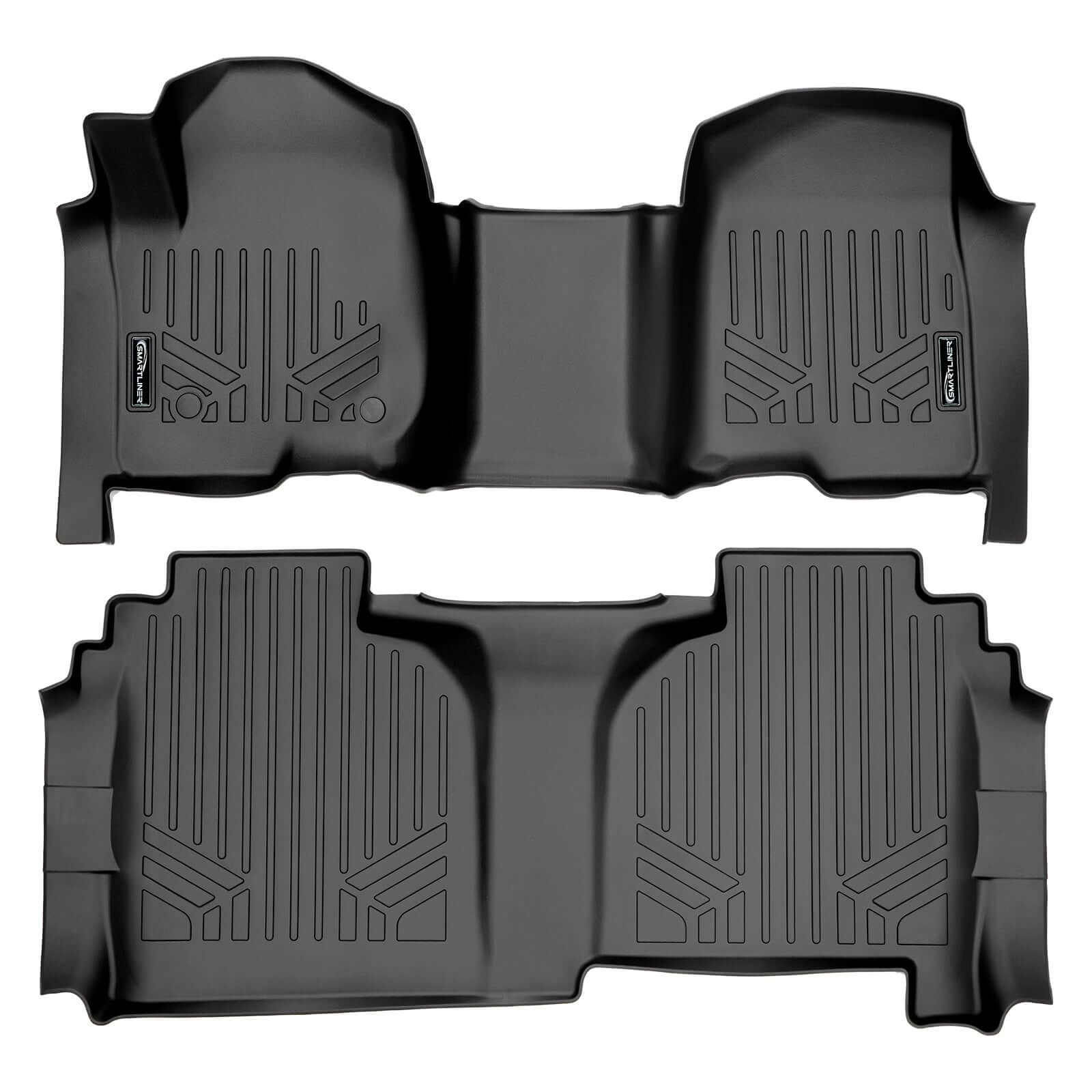 SMARTLINER Custom Fit Floor Liners For 2019-2026 GMC Sierra 1500 Double Cab with Carpet Flooring and 1st Row Bench Seat and OTH Coverage (without 2nd Row Under Seat Storage)