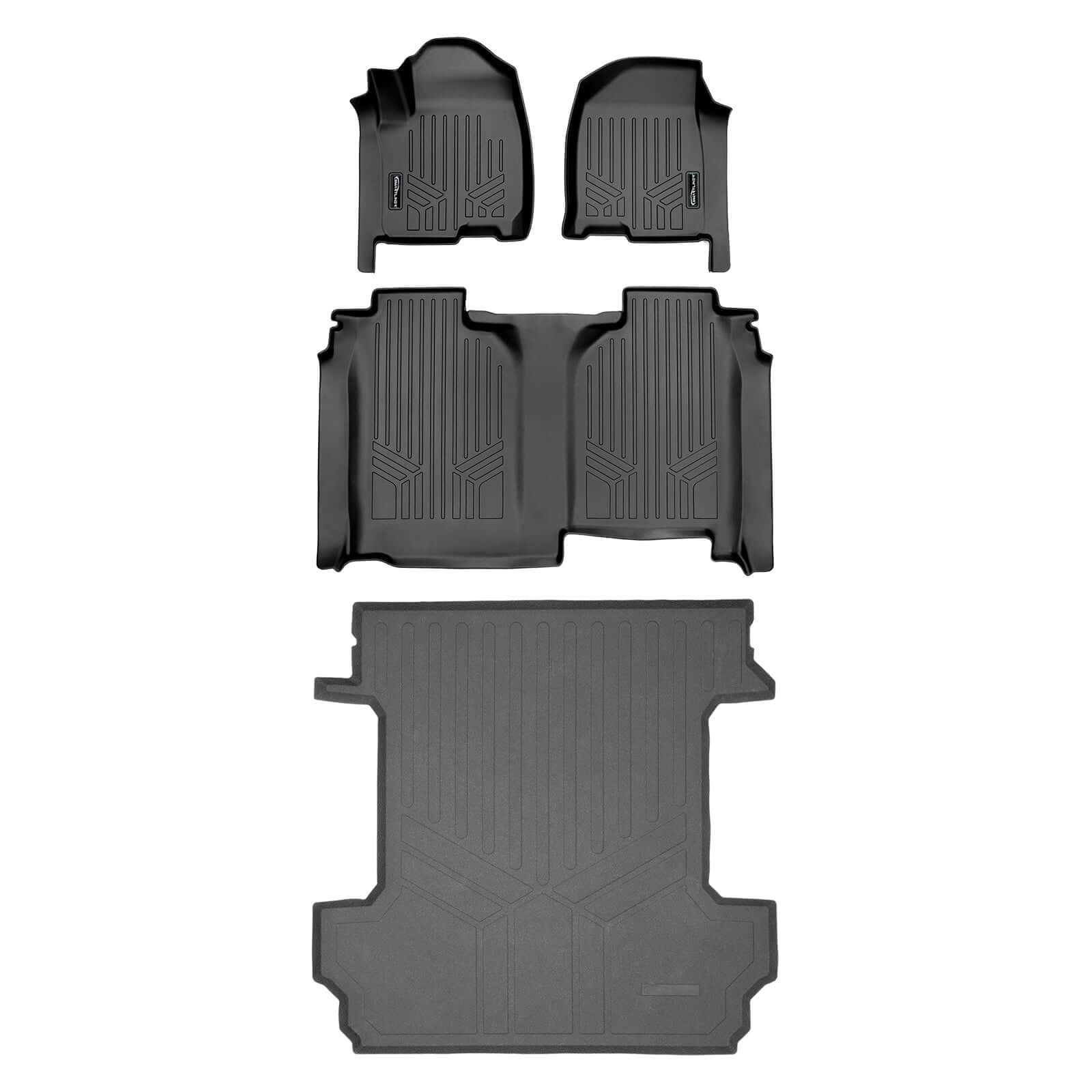 SmartCoverage™ Floor Liners For 2019-2026 Silverado/Sierra 1500 Crew Cab (1st Row Bucket) & Vinyl