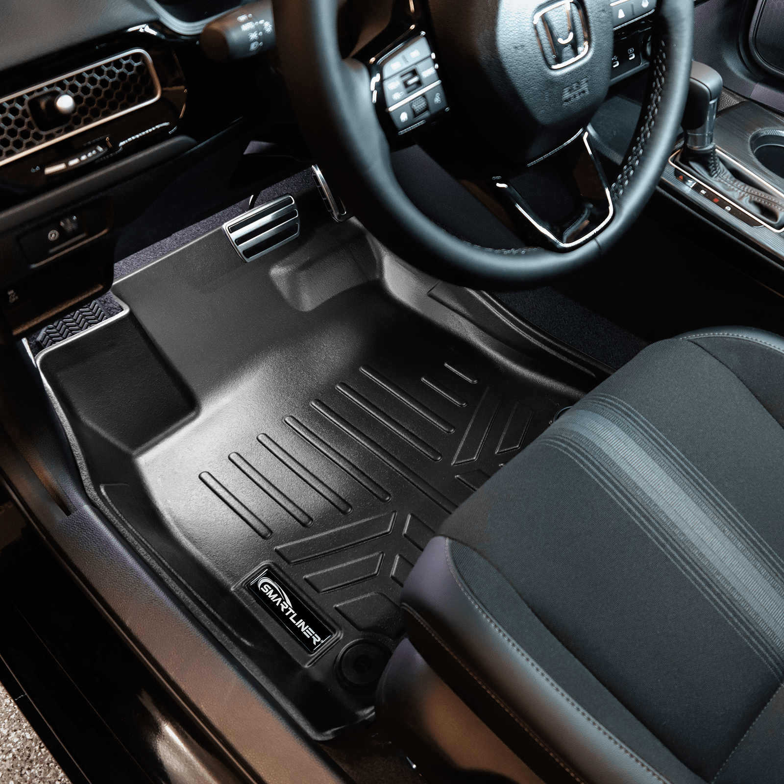 SMARTLINER Floor Liners for 2022-2026 Honda Civic Hatchback with 2nd Row USB Ports and Subwoofer in the Cargo Area