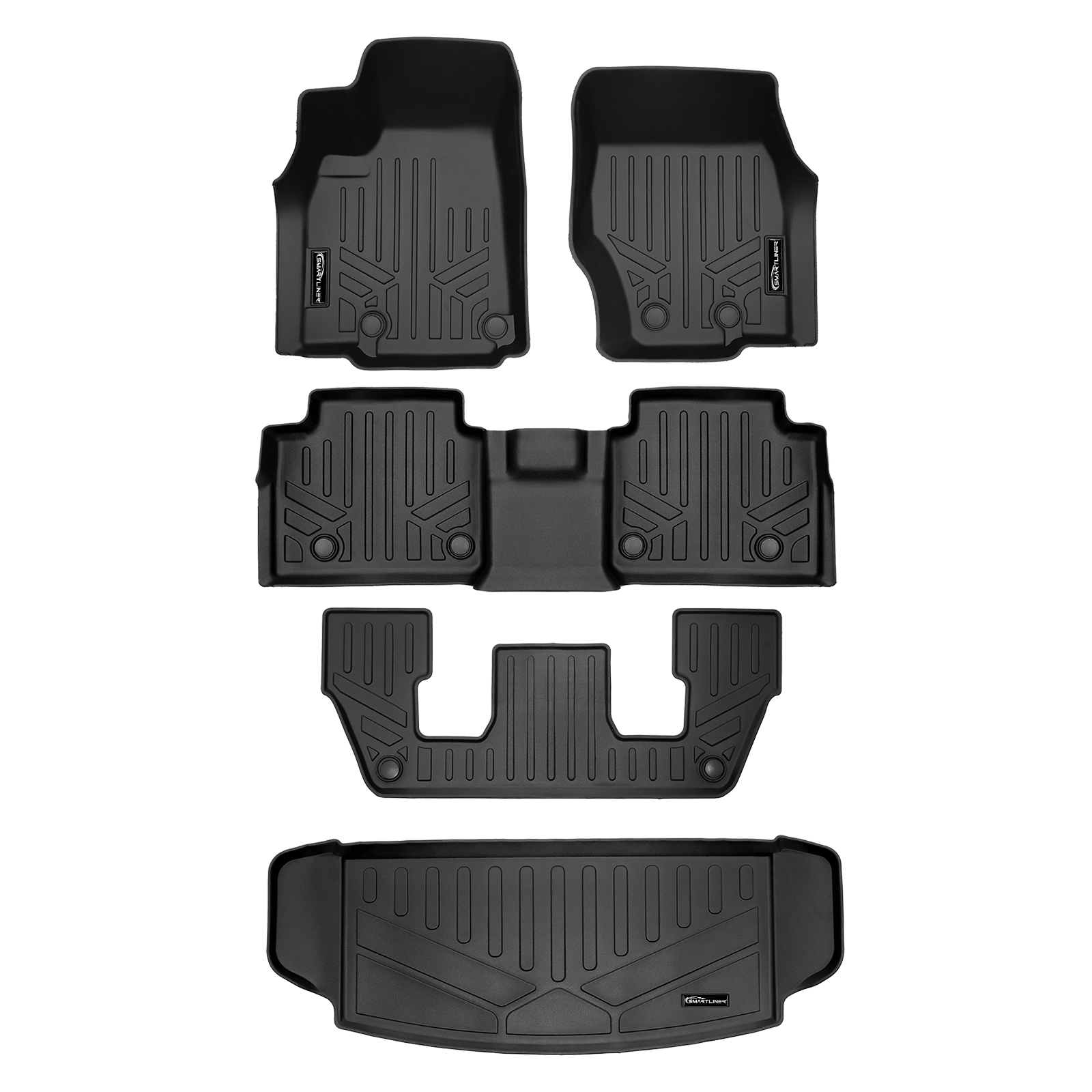 SMARTLINER Floor Liners for 2021-2026 Jeep Grand Cherokee L w/ 2nd Row Bucket Seats and center console (No subwoofer)