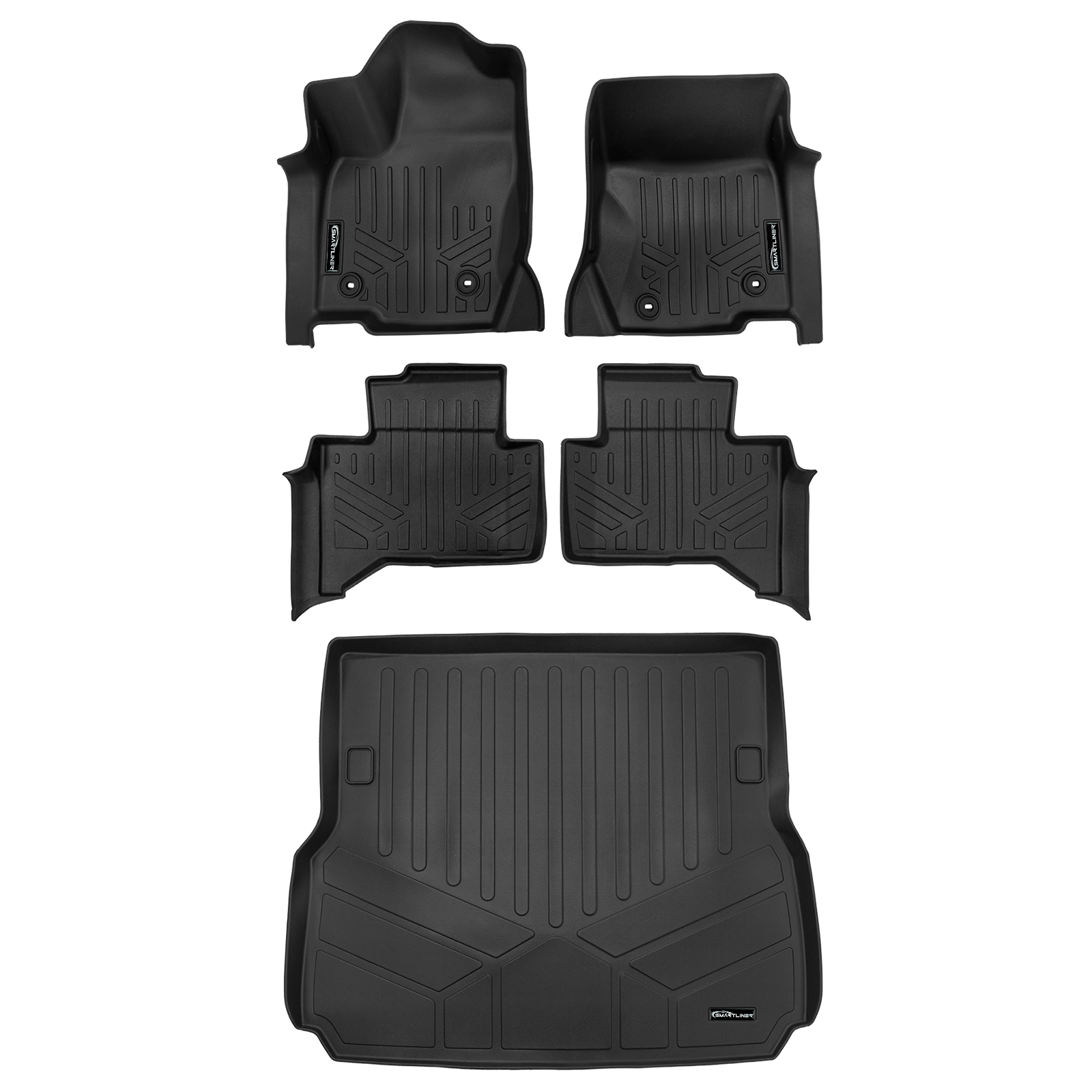 SMARTLINER Custom Fit All Weather Protection Floor Mat Liner Set Compatible With 2024-2026 Toyota Land Cruiser