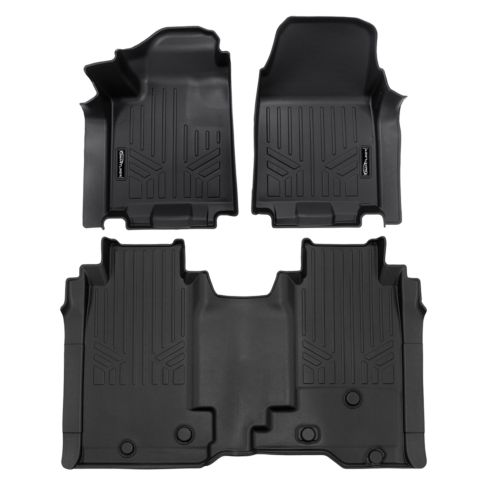 SMARTLINER Floor Liners for 2024 Chevy Silverado EV Fits Vinyl floor Bucket Seat models, 3WR (Work Truck Trim)