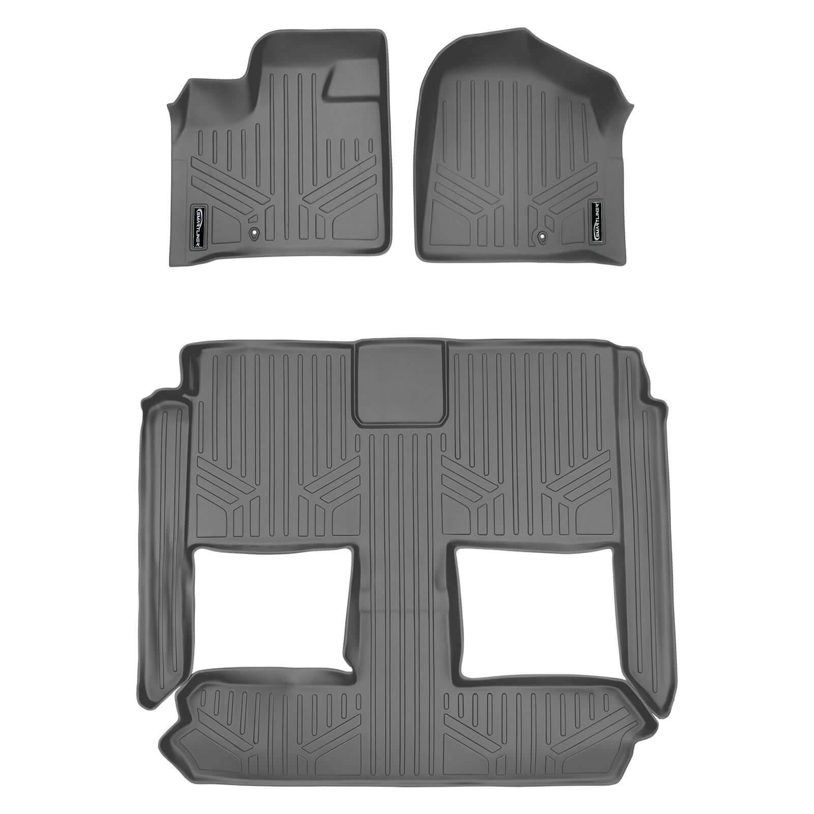 Smart Trim™ Floor Liners For 2013-2020 Dodge Grand Caravan (2nd Row Bucket) (1st Row Console)