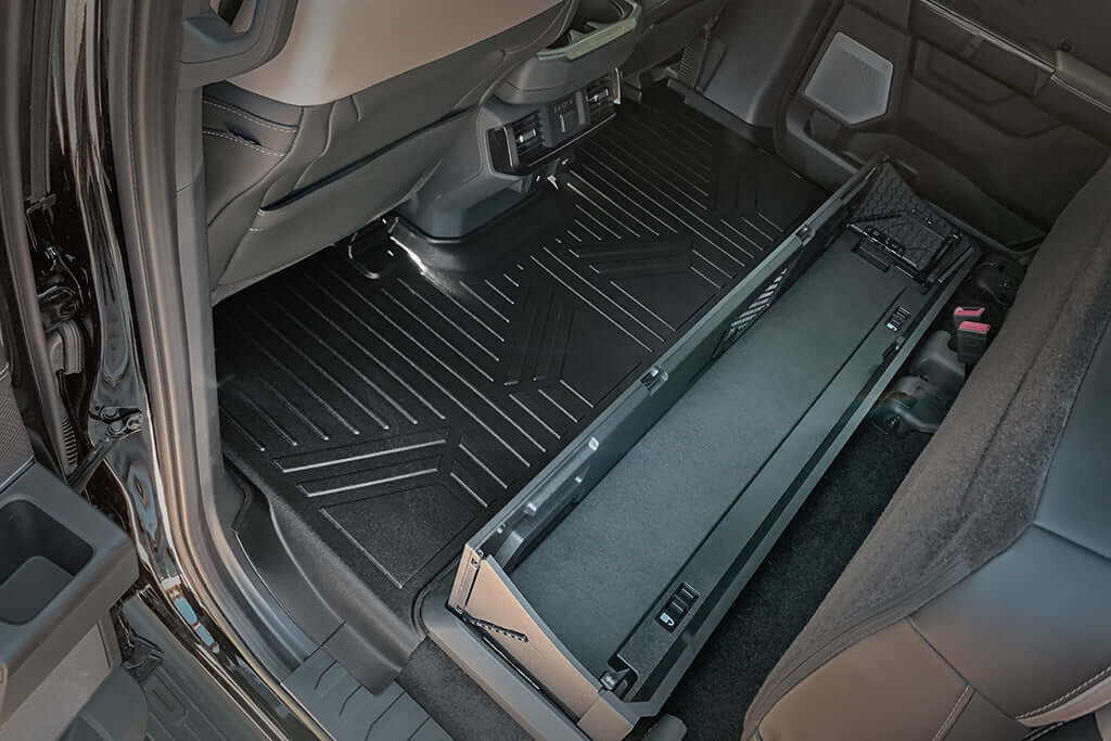 SmartCoverage™ Floor Liners For 2022-2025 Ford F-150 Lightning (1st Row Bucket) & OEM 2nd Row Under Seat Storage