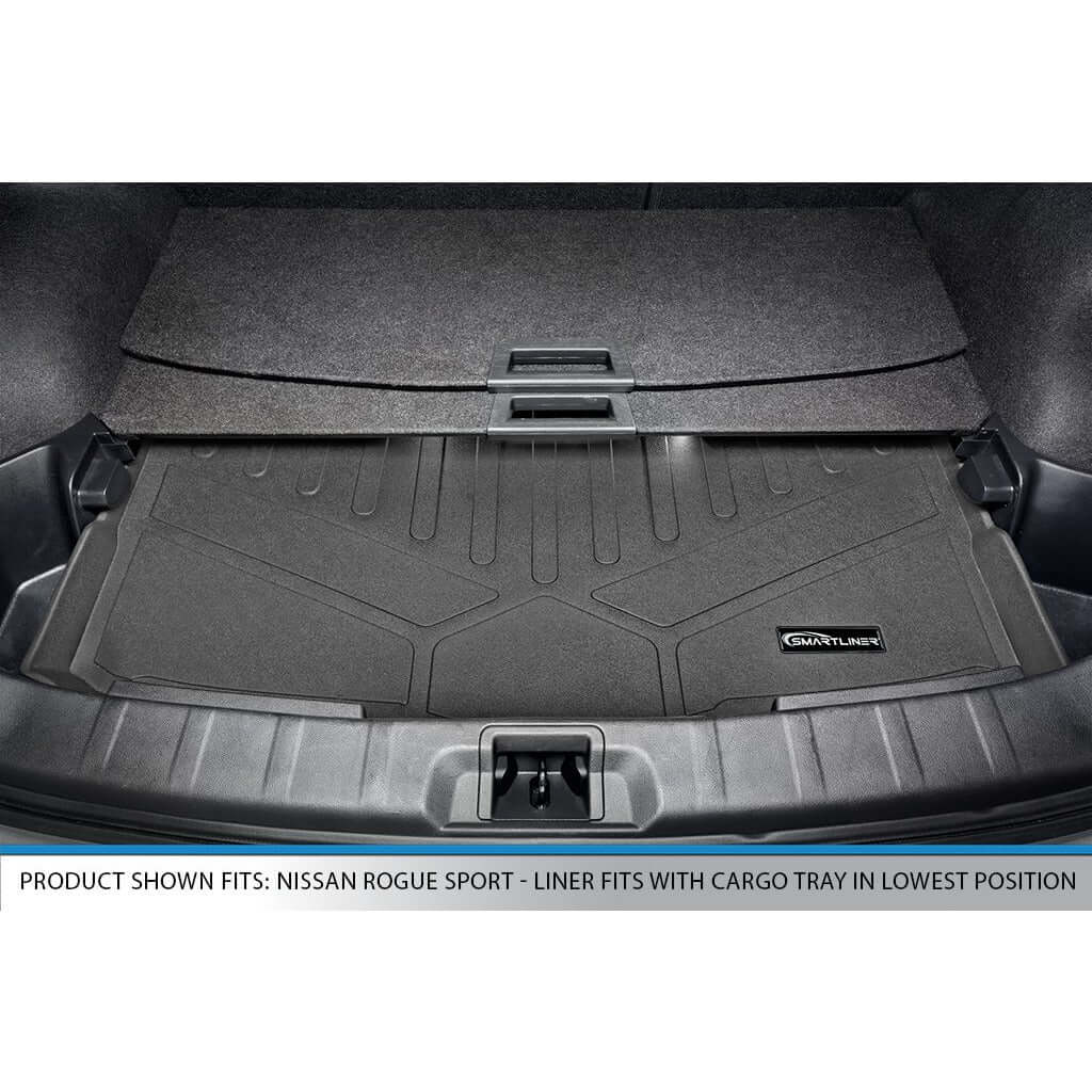 SMARTLINER Floor Liners for 2017-2024 Nissan Rogue Sport - Factory Cargo Tray in Lowest Position