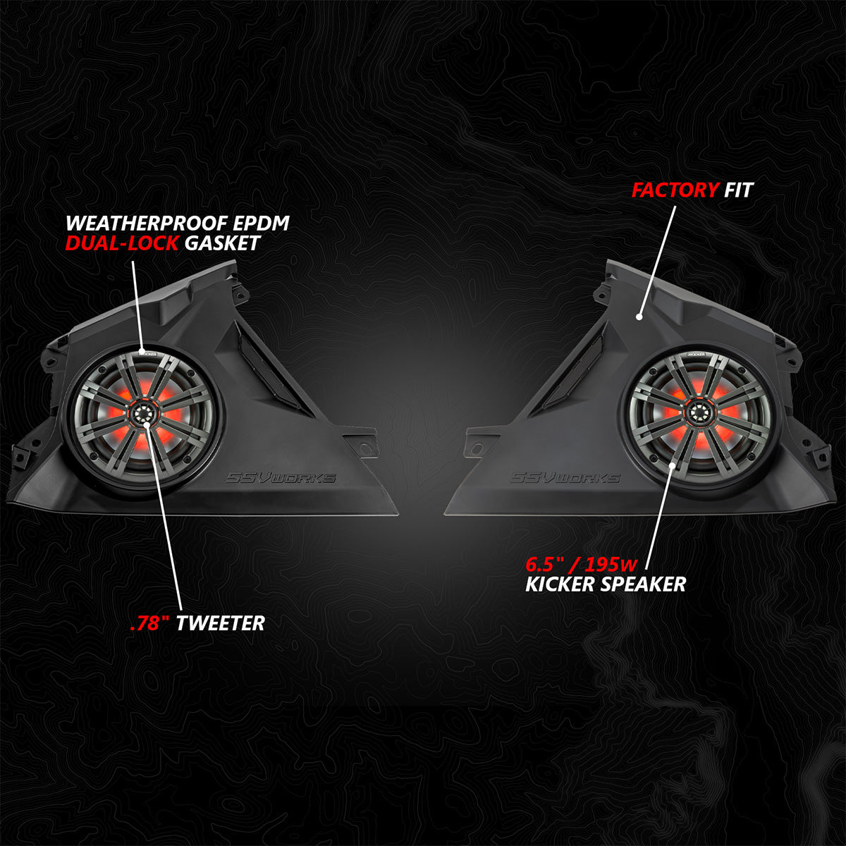 2024-2026 Can-Am® Maverick R Front-Dash 6.5" Speaker-Panels