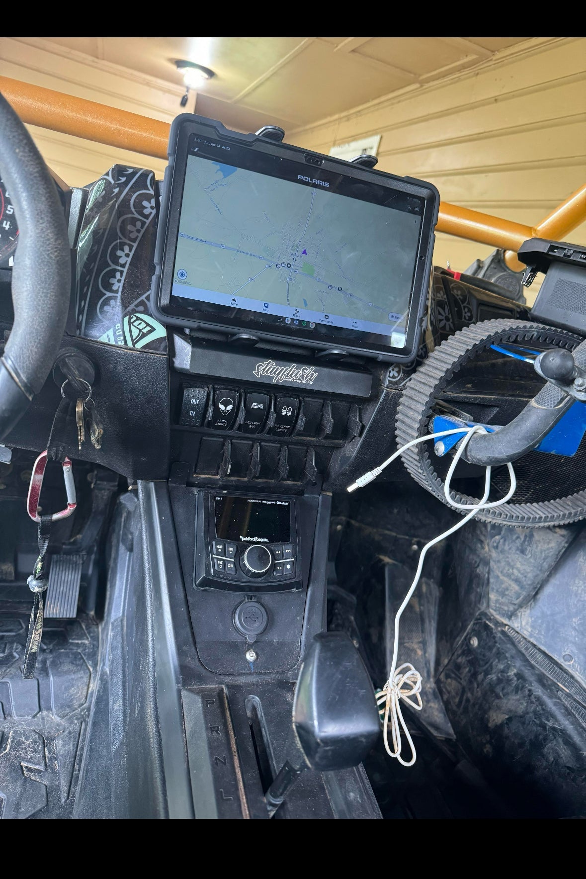 Polaris RZR Pro R Lower Dash Head Unit Mount (2020–2024)