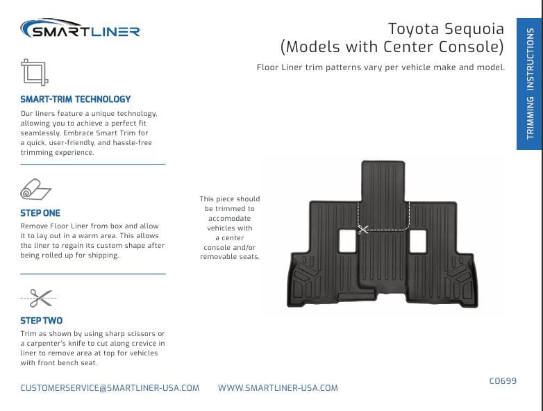 SMARTLINER Floor Liners for 2023-2026 Toyota Sequoia (7 Passenger Model without Center Console)