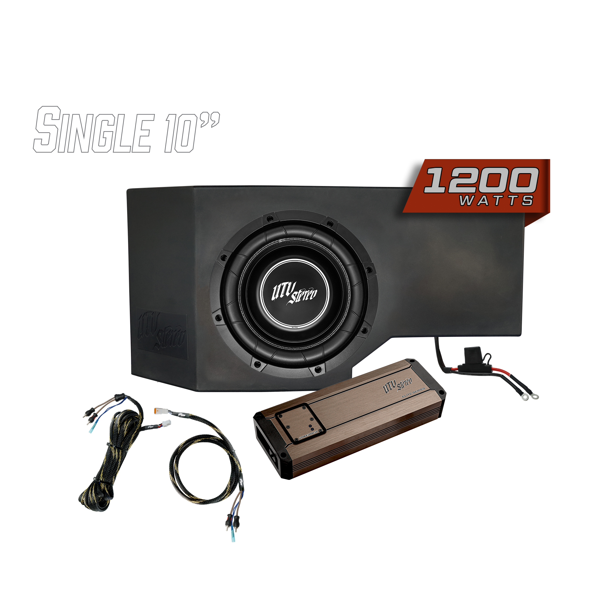 Can-Am® Defender HD10 1200W Single Side 10" Subwoofer Kit | UTVS-DEF-SUB-1200