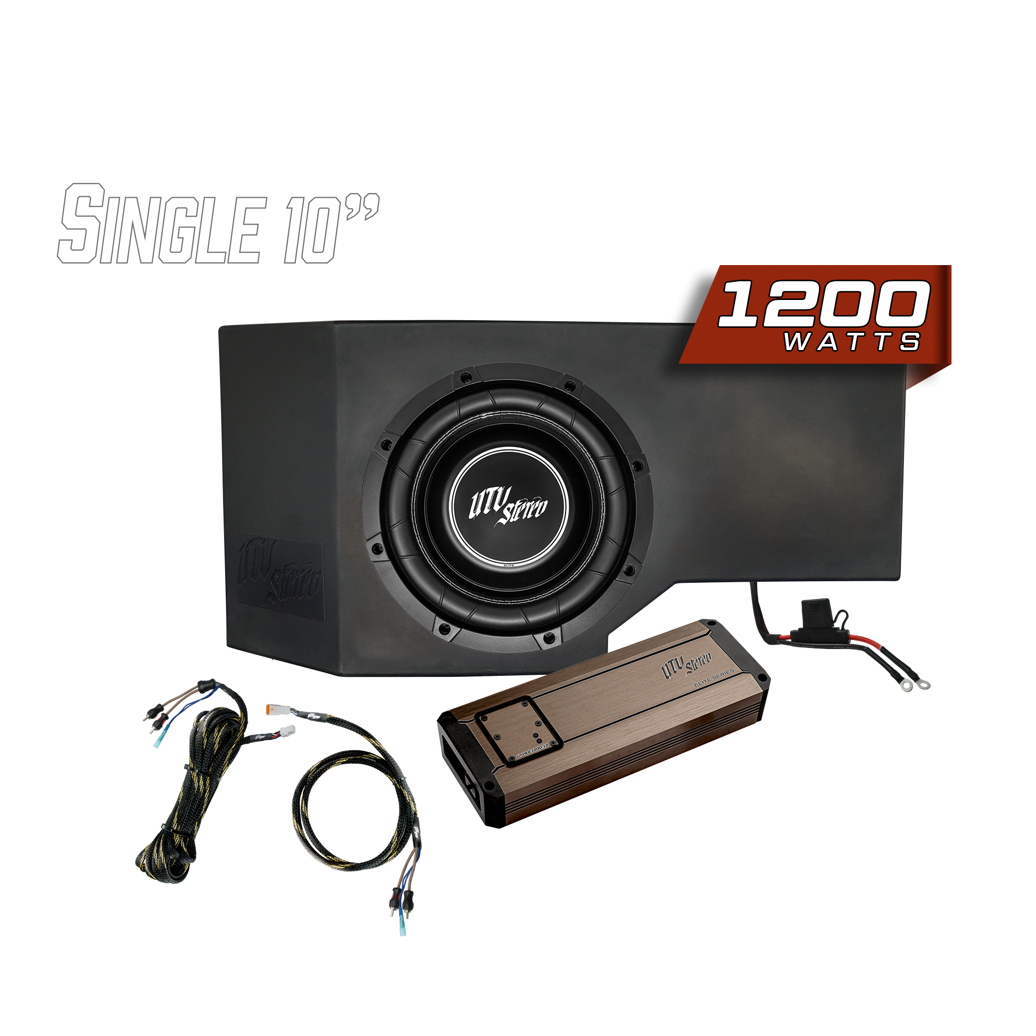 Can-Am® Defender HD10 1200W Single Side 10" Subwoofer Kit | UTVS-DEF-SUB-1200