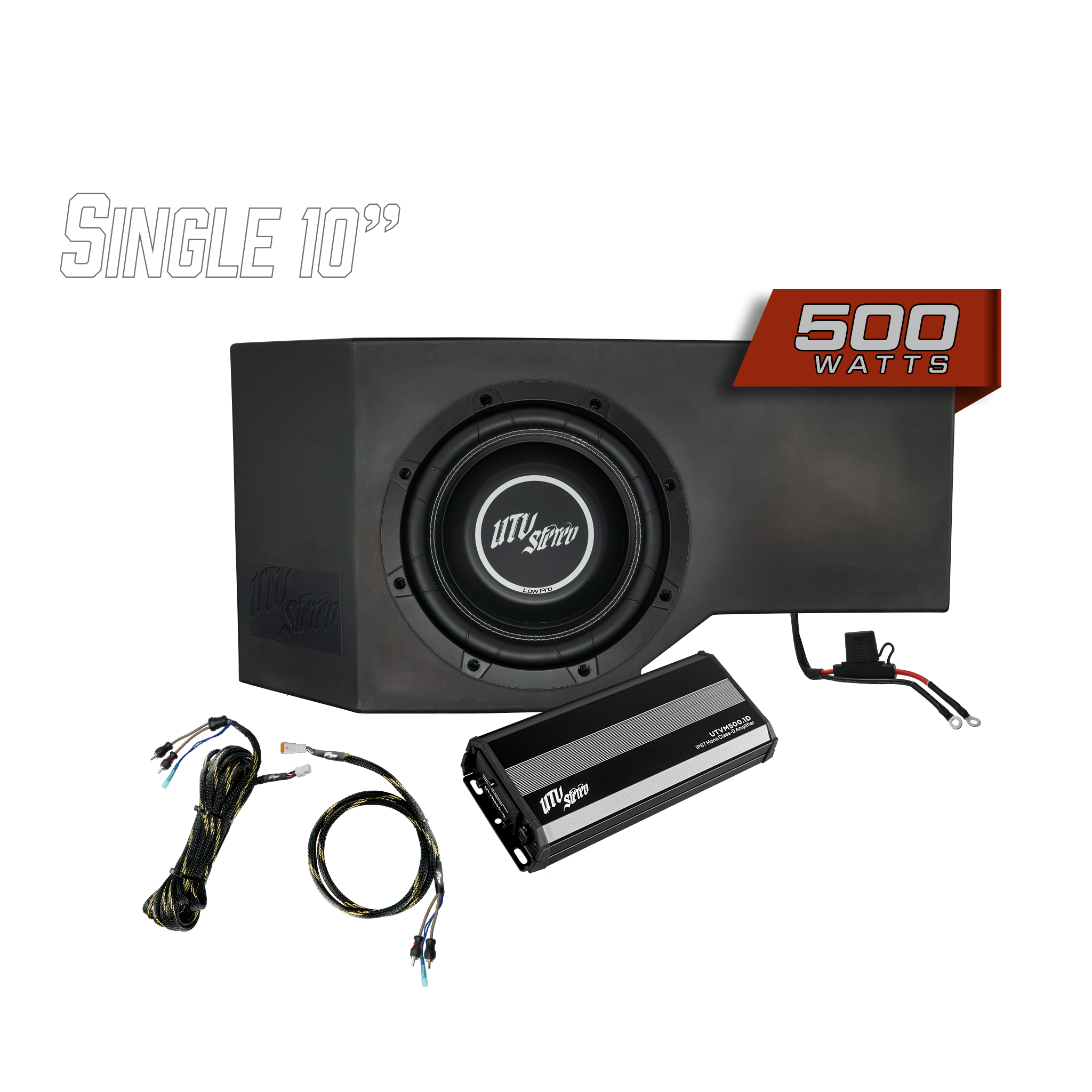 Can-Am® Defender HD10 500W Single Side 10" Subwoofer Kit | UTVS-DEF-SUB-500