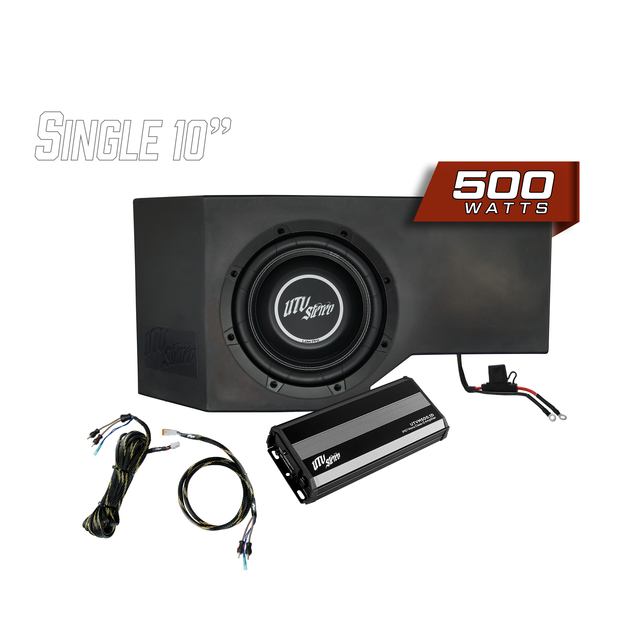 Can-Am® Defender HD10 500W Single Side 10" Subwoofer Kit | UTVS-DEF-SUB-500
