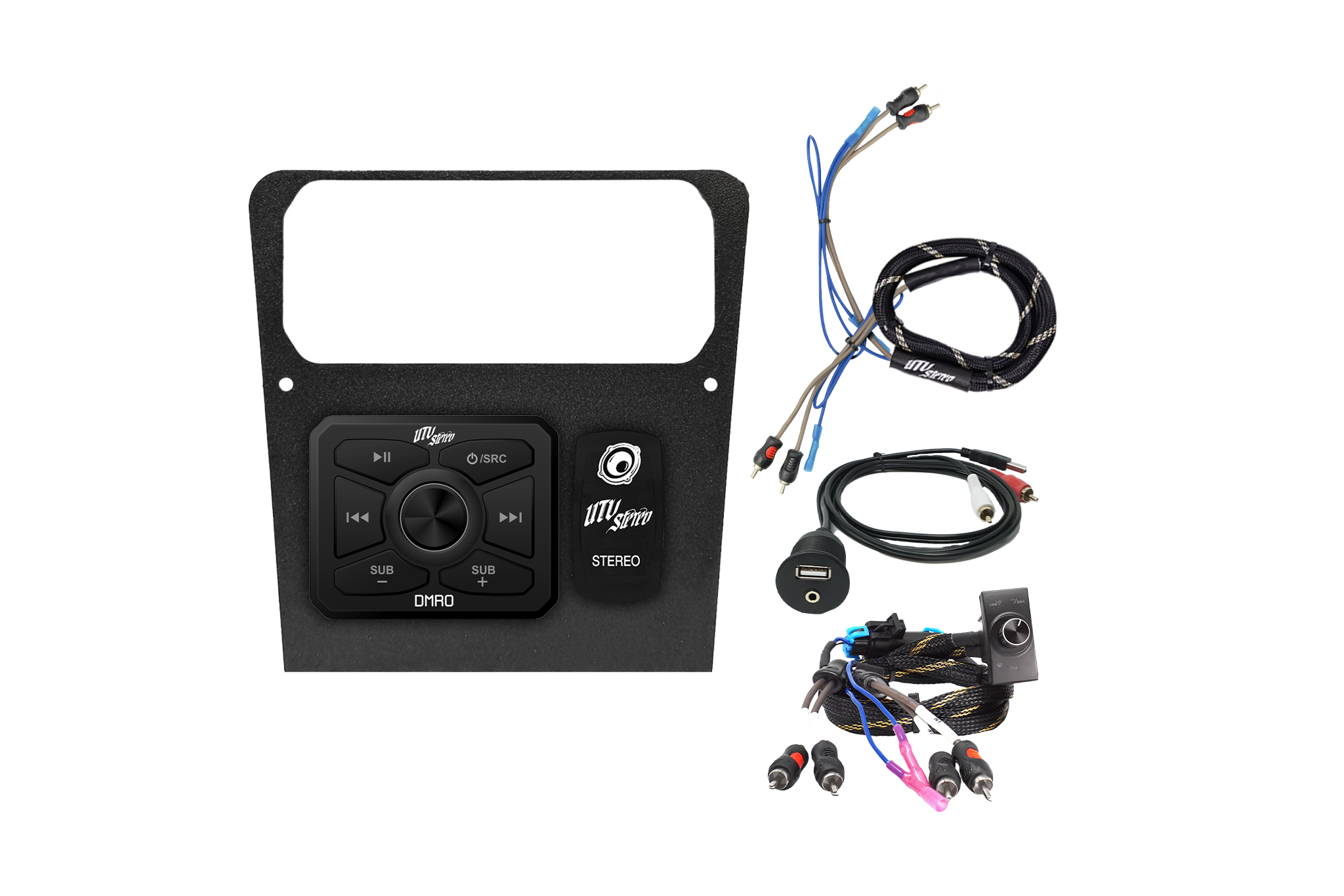 Maverick R Head Unit Mount Kit w/ Bass Knob | UTVS-R-HUMT-KIT-BASS-KNOB