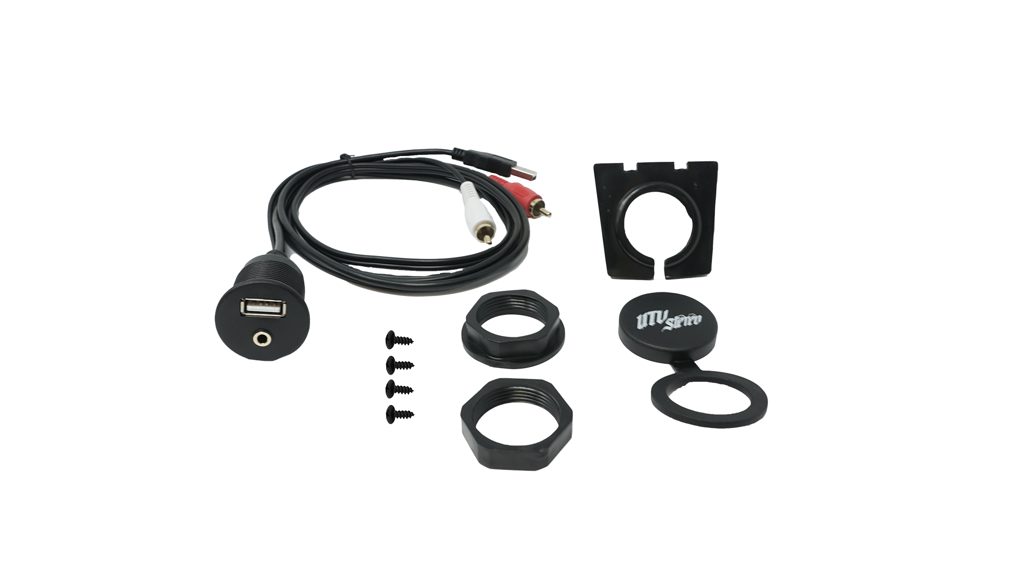 USB & Auxiliary Flush Mount Adapter for Source Units | UTVS-USB/AUX-FLMT