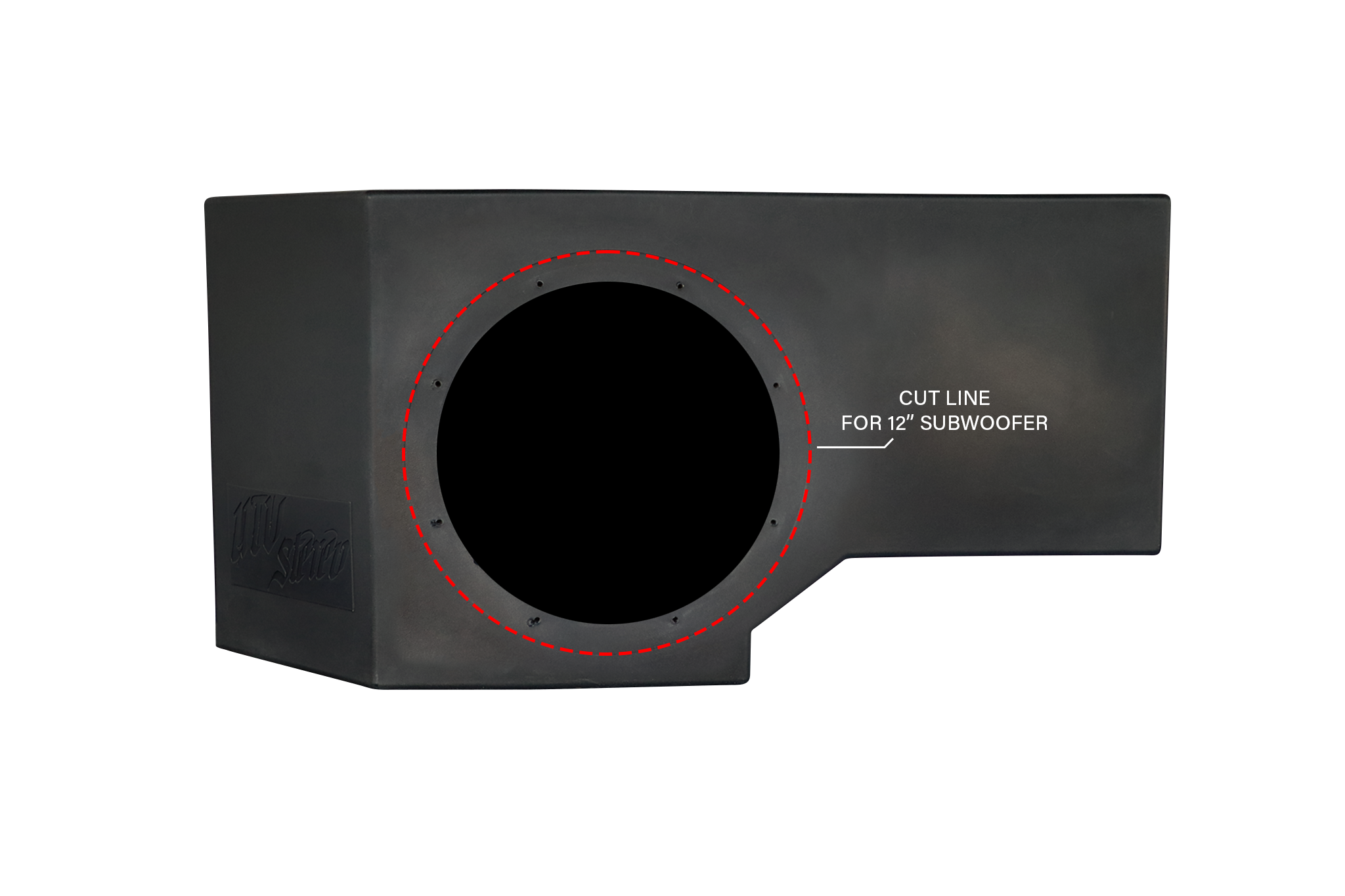 Can-Am® Defender HD11 Vented 10" Rear Passenger Subwoofer Enclosure Unloaded | UTVS-DEF2-VENC-PASS-10-REAR