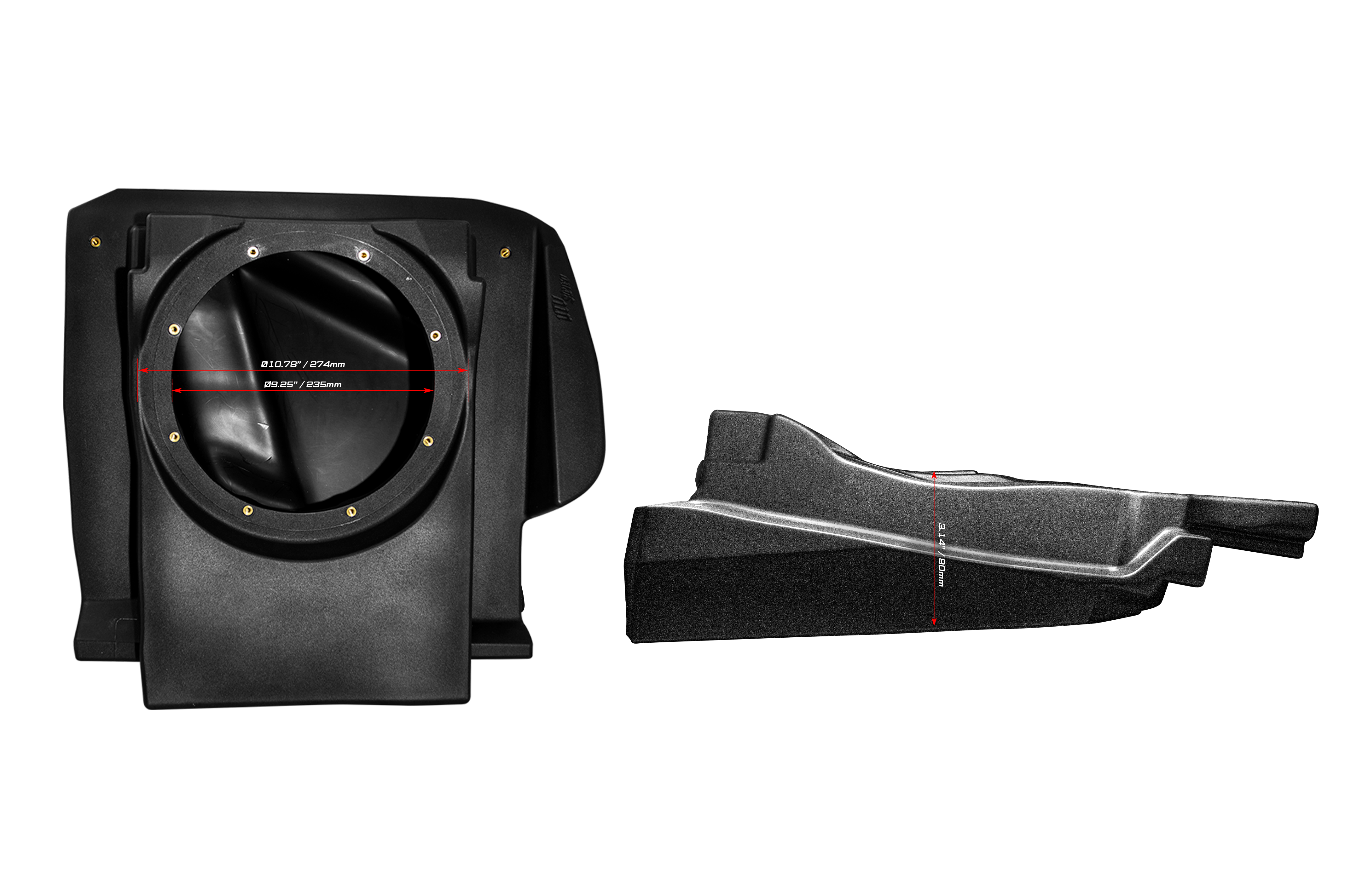 Can-Am® Maverick R 10" Front Passenger Subwoofer Enclosure (4-SEAT MODELS) – Unloaded | UTVS-R-ENC-PASS-4F