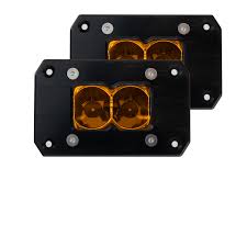 Heretic BA-2 Flush Mount Amber LED Pod Light - 2 Pack