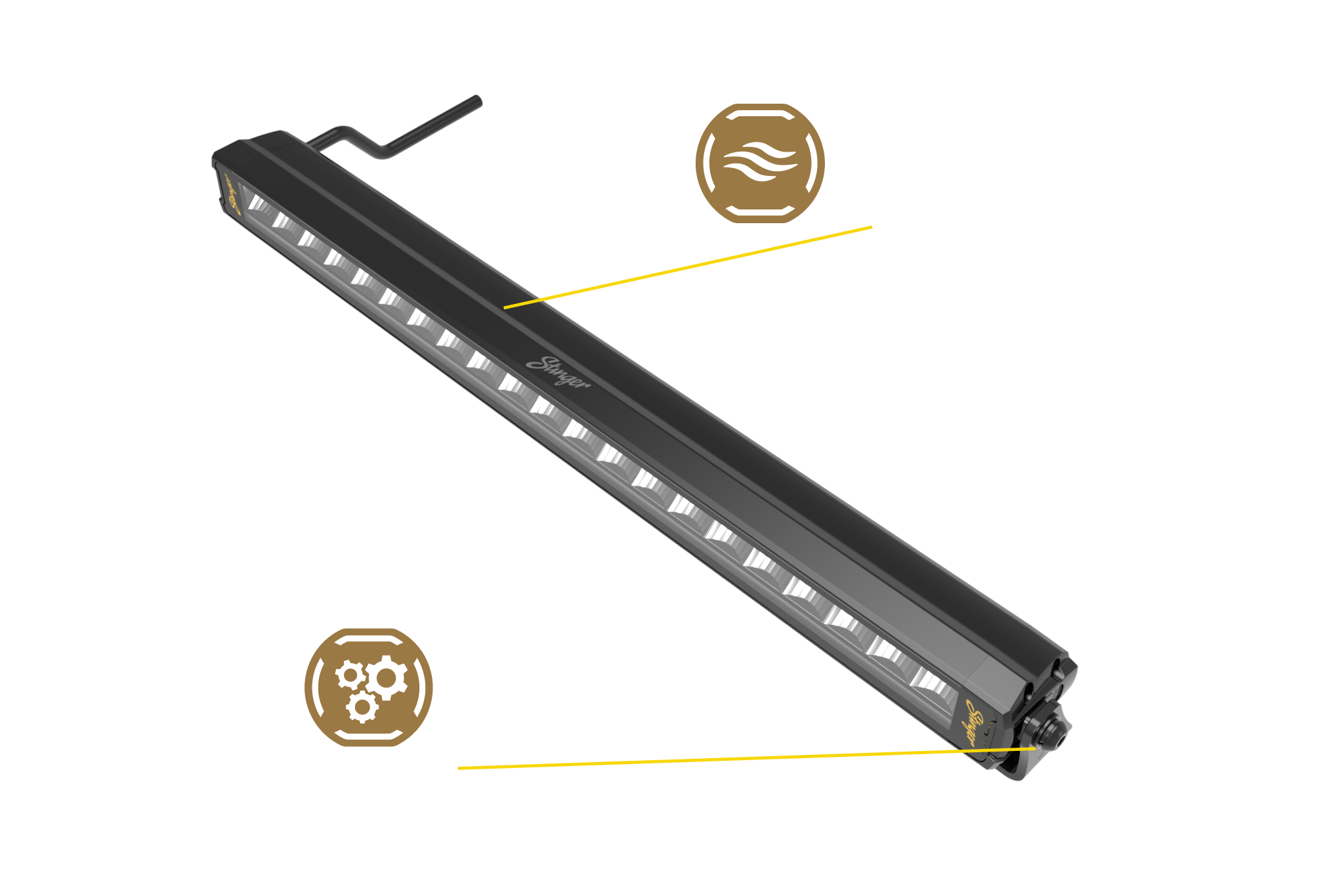HEXCORE Universal 20" Straight LED Light Bar, Flood Beam with Amber & White Position Light | STL20LB