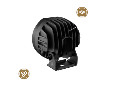 Stinger LED light pod with heat sink fins and mounting bracket