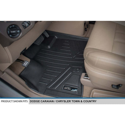 Smart Trim™ Floor Liners For 2013-2020 Dodge Grand Caravan (2nd Row Bucket) (1st Row Console)