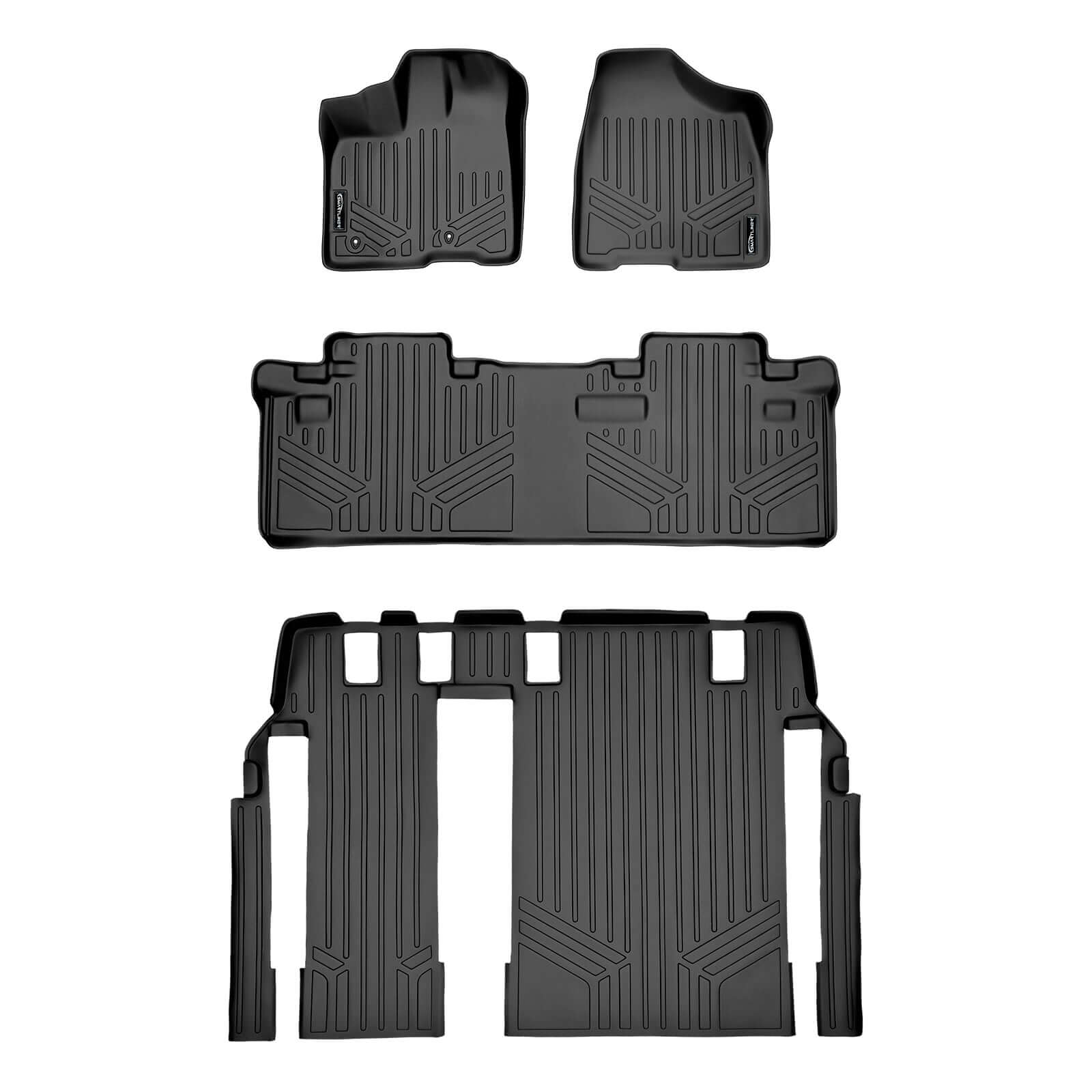 SMARTLINER Custom Fit Floor Liners For 2011-2012 Toyota Sienna (8 Passenger Model)