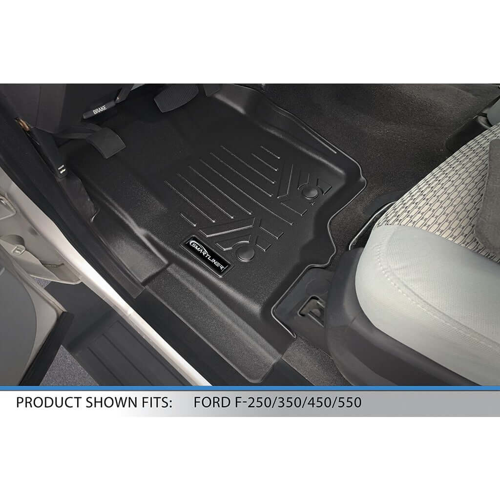SMARTLINER Custom Fit Floor Liners For 2012-2016 F-250/F-350/F-450 Super Duty Crew Cab with Raised Drivers Side Pedal