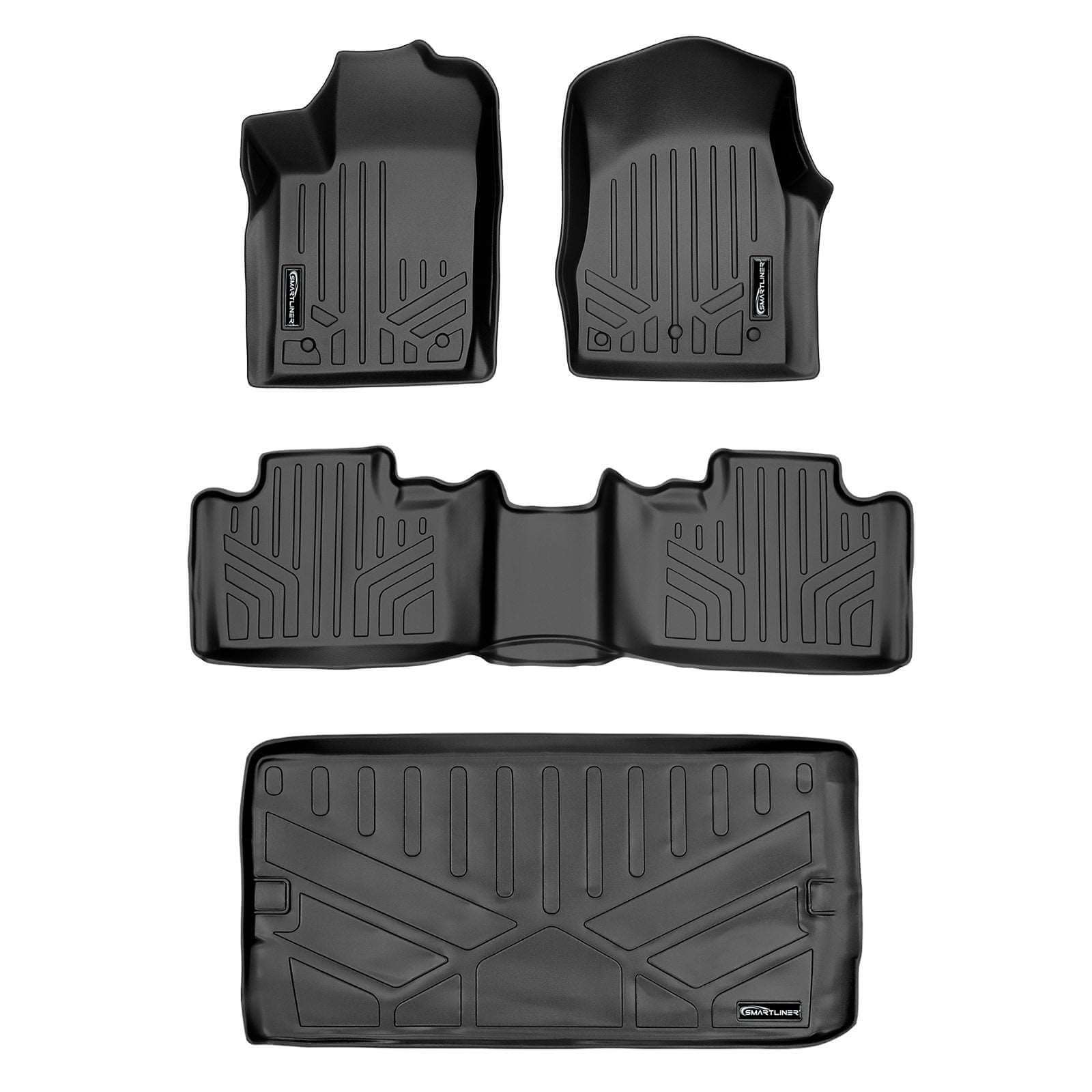 Smart Trim™ Floor Liners For 13-16 Durango with 1st Row Dual Floor Hooks & 2nd Row Bucket Seats
