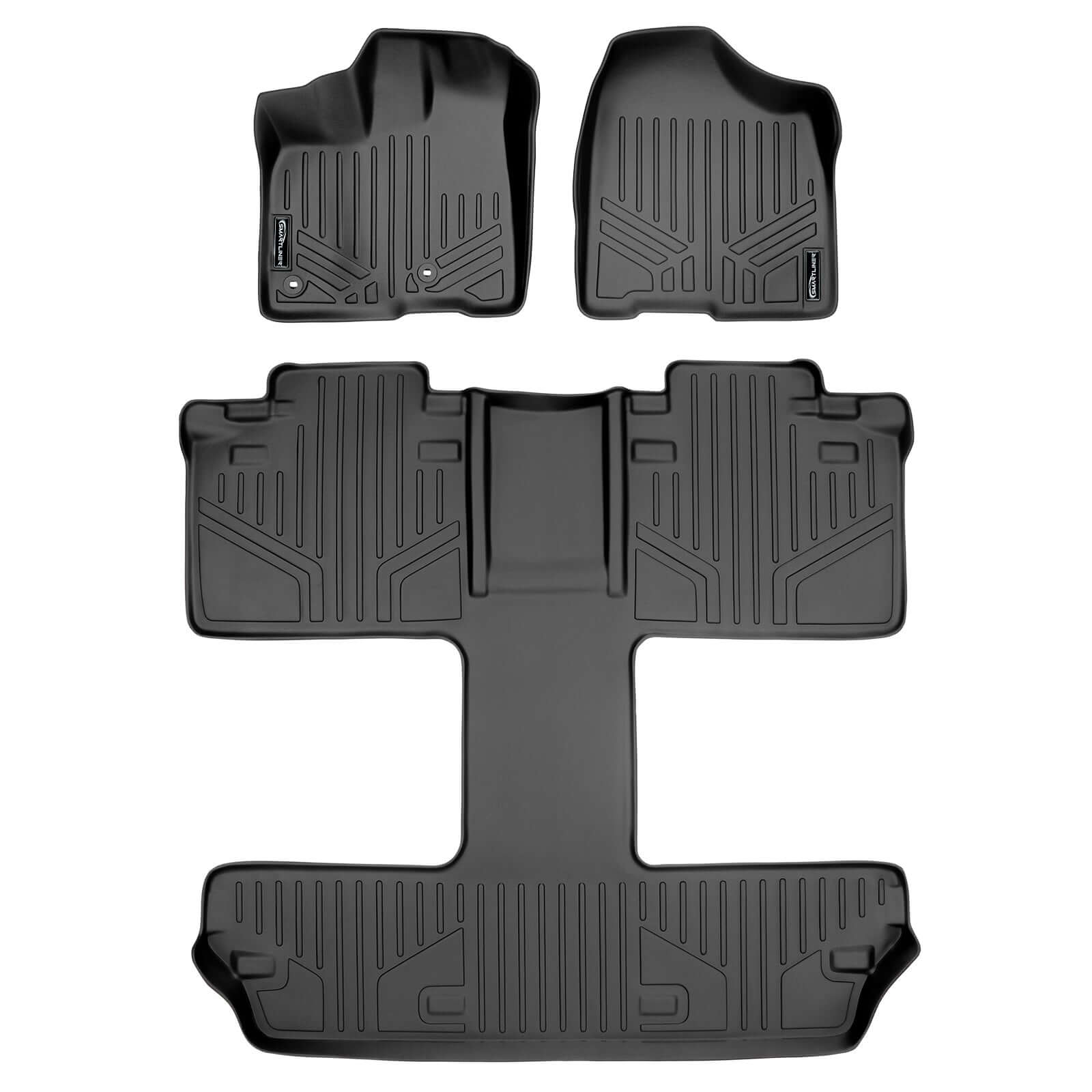 Smart Trim™ Floor Liners For 2013 2020 Sienna 7 Passenger Model with Power Folding 3rd Row Seats