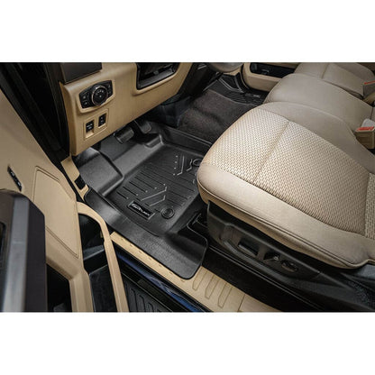 SmartCoverage™ Floor Liners For 2015-2026 Ford F-150 (1st Row Bucket) & OEM 2nd Row Under Seat Storage (Vinyl)
