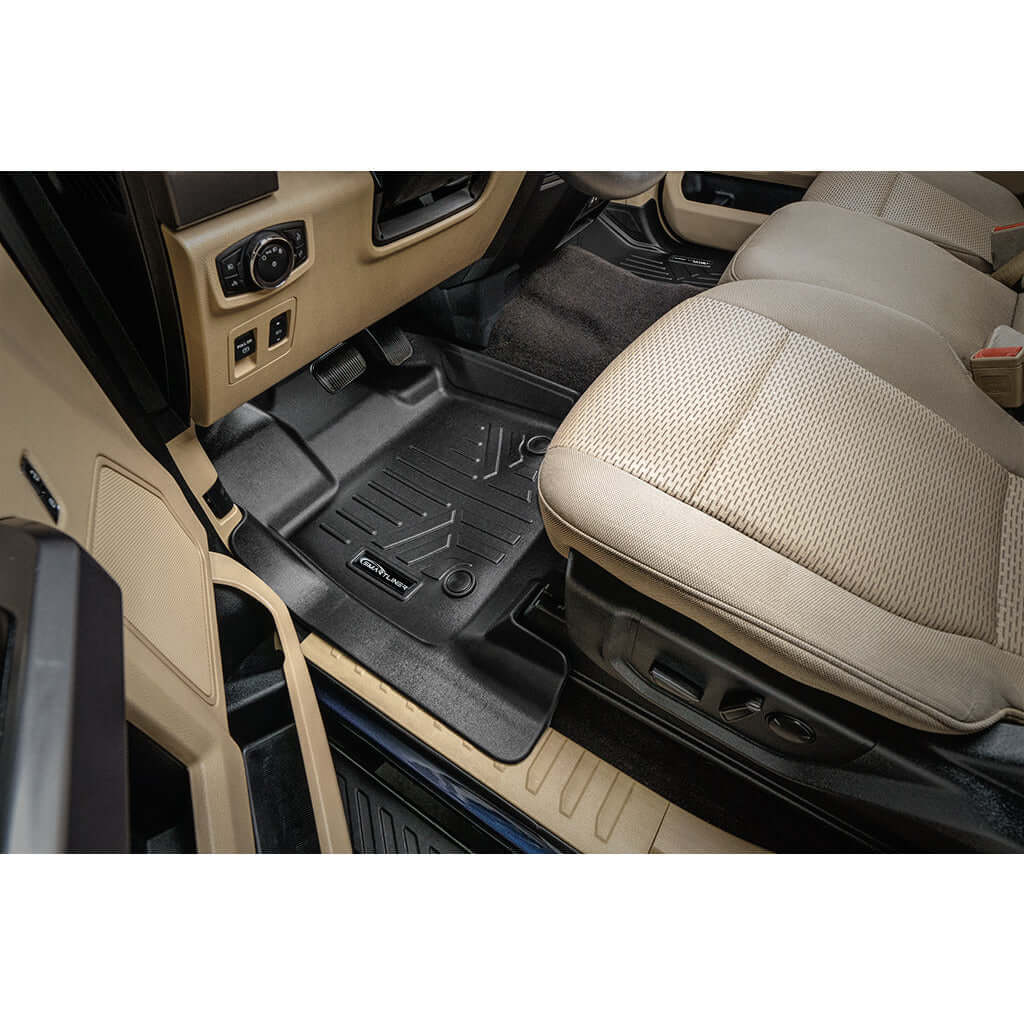 SmartCoverage™ Floor Liners For 2022-2025 Ford F-150 Lightning (1st Row Bucket) & OEM 2nd Row Under Seat Storage