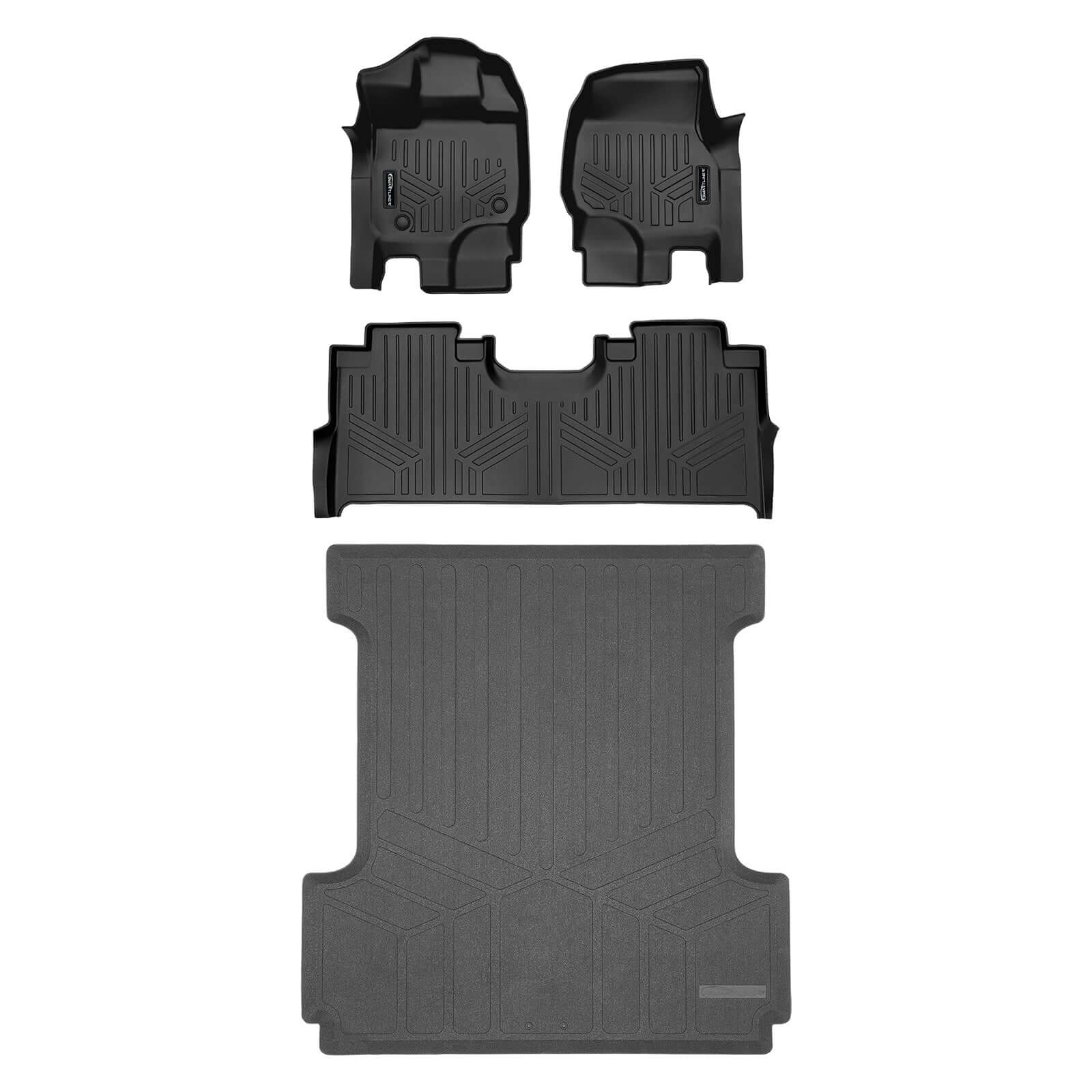 SmartCoverage™ Floor Liners For 2015-2026 Ford F-150 (1st Row Bucket) & OEM 2nd Row Under Seat Storage