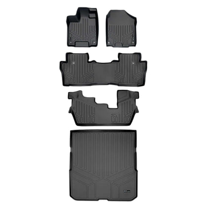 SMARTLINER Custom Fit Floor Liners For 2016-2022 Honda Pilot (8 Passenger Model)