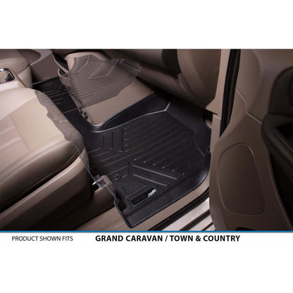 Smart Trim™ Floor Liners For 2013-2020 Dodge Grand Caravan (2nd Row Bucket) and no Super Console