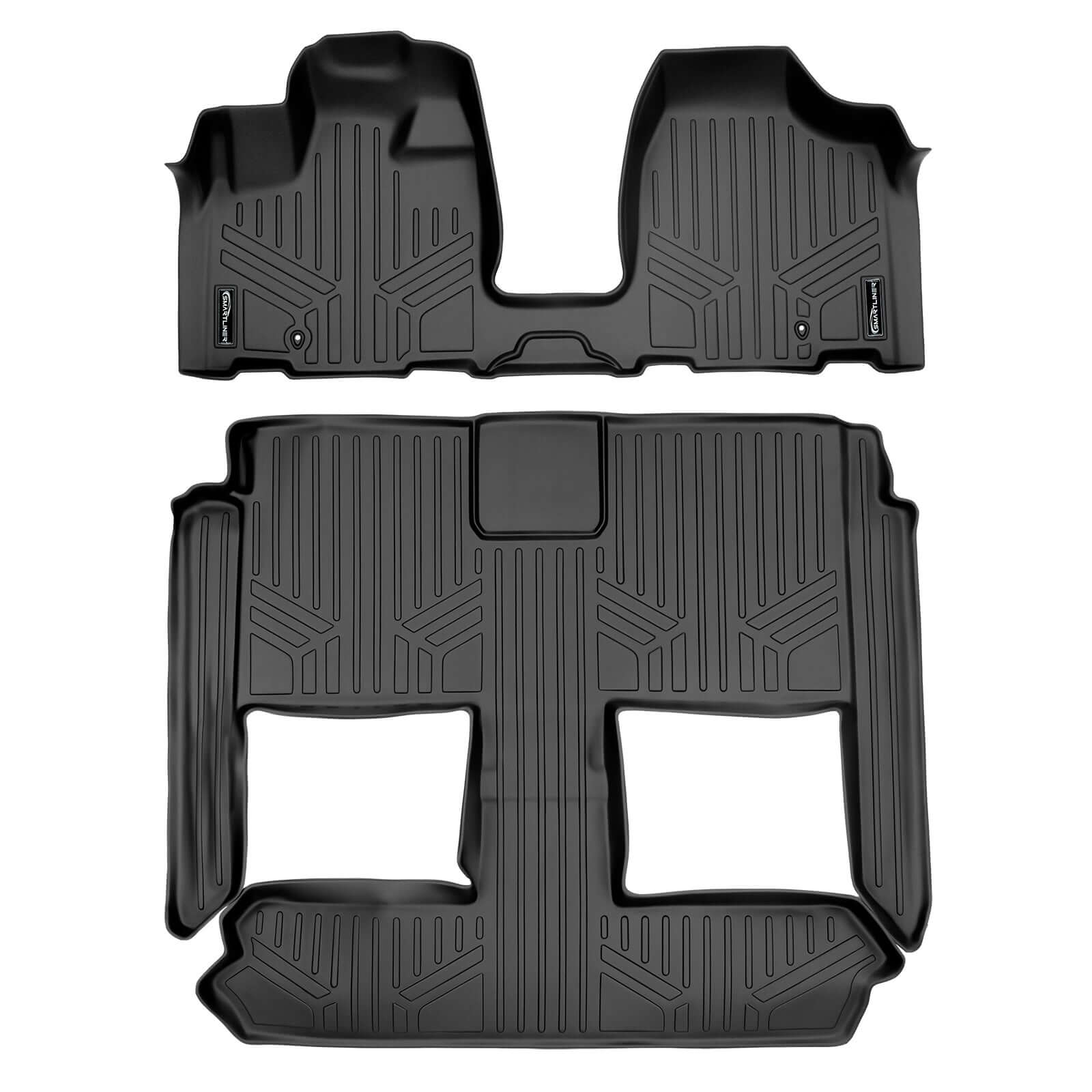 Smart Trim™ Floor Liners For 2013-2020 Dodge Grand Caravan (2nd Row Bucket) and no Super Console