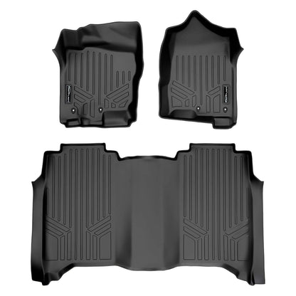 SMARTLINER Floor Liners for Crew Cab 2017-2024 Nissan Titan With Bench Seat and No Under-Seat Storage