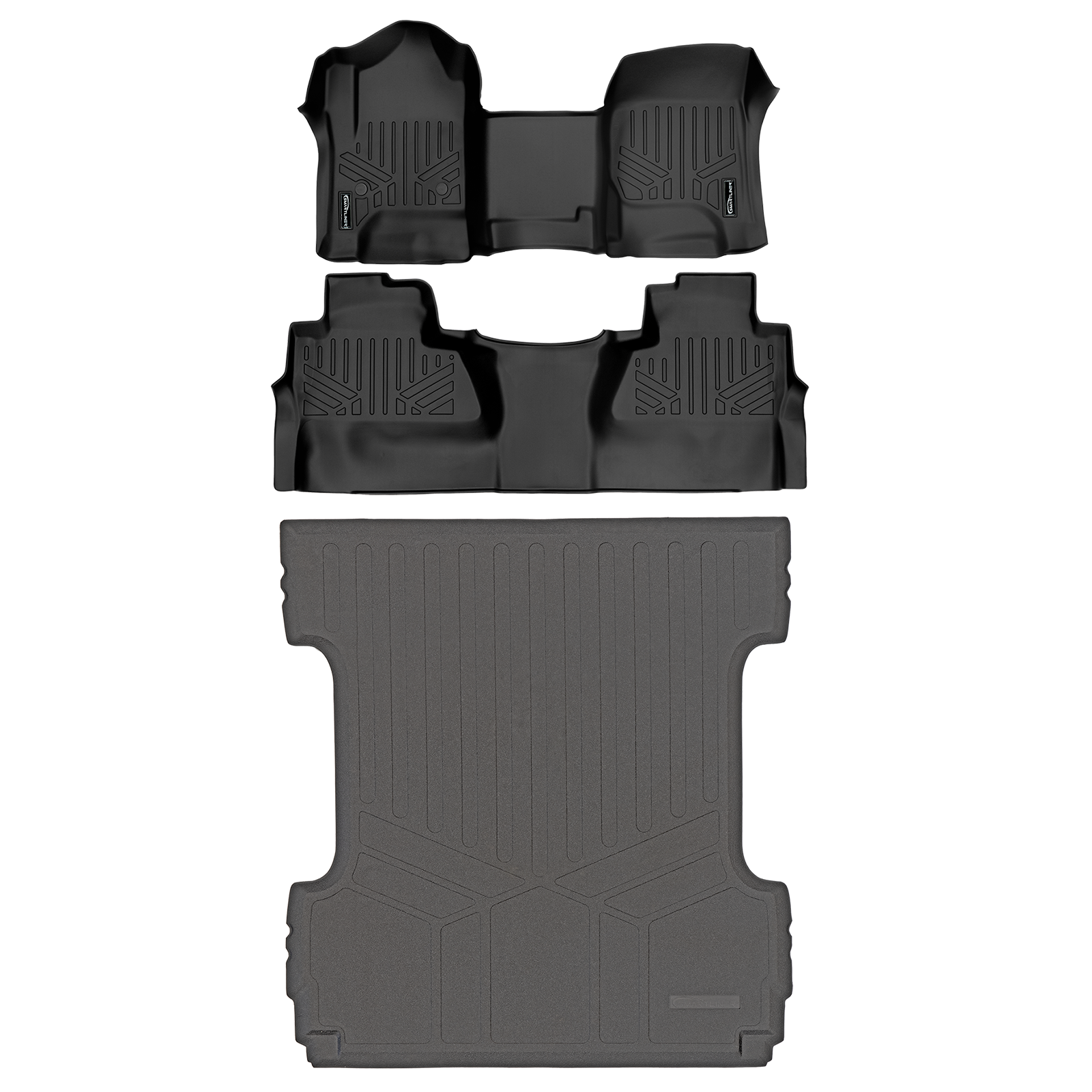 SMARTLINER Floor Liners for GMC Sierra 1500 Crew Cab 2014 - 2018 (Carpeted flooring) 1st Row Bench Half coverage