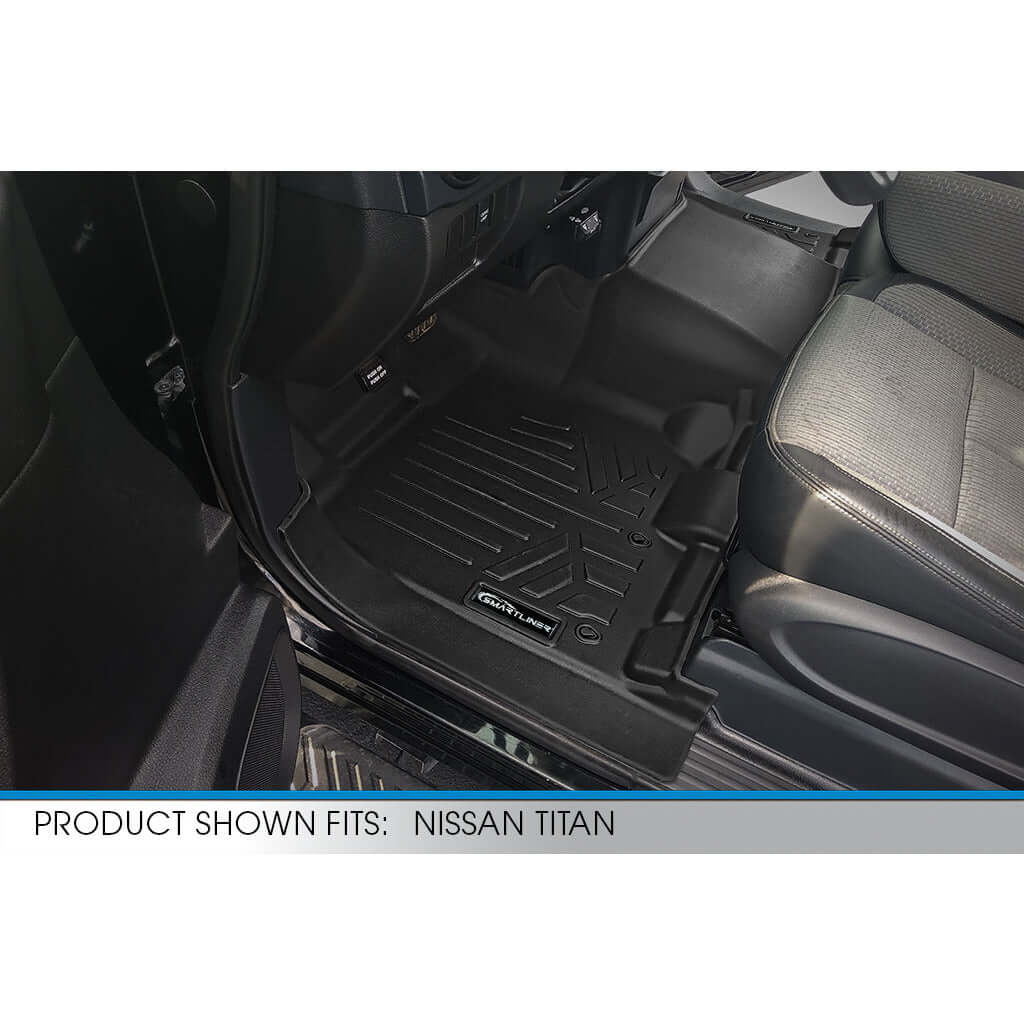 SMARTLINER Floor Liners for 2017-2024 Nissan Titan XD Crew Cab (1st Row Bench) No Underseat ToolBox