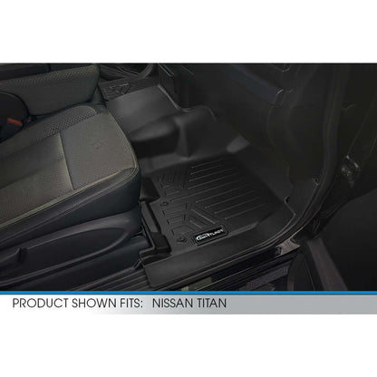SMARTLINER Floor Liners for 2017-2024 Nissan Titan Crew Cab (1st Row Bench) No Underseat ToolBox and OTH Coverage