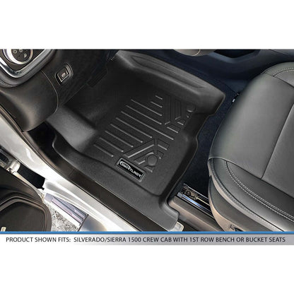 SmartCoverage™ Floor Liners For 2019-2026 1500 Silverado/Sierra Crew Cab No underseat bucket